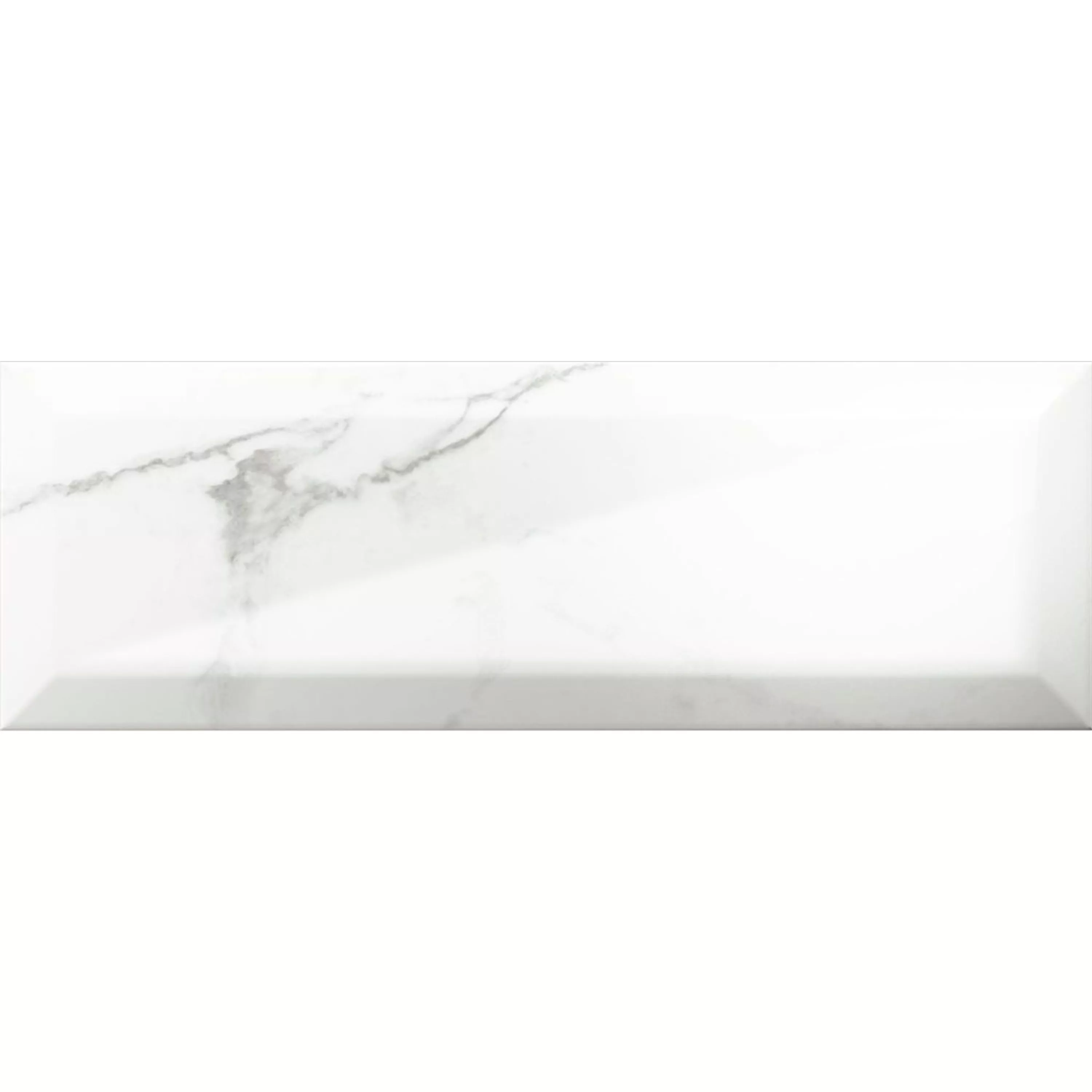 Metro Płytki Ścienne Girona Marmurowa Optyka Z Faset Biały Błyszczący 10x30cm Metro Płytki Ścienne Girona Marmurowa Optyka Z Faset Biały Błyszczący 10x30cm