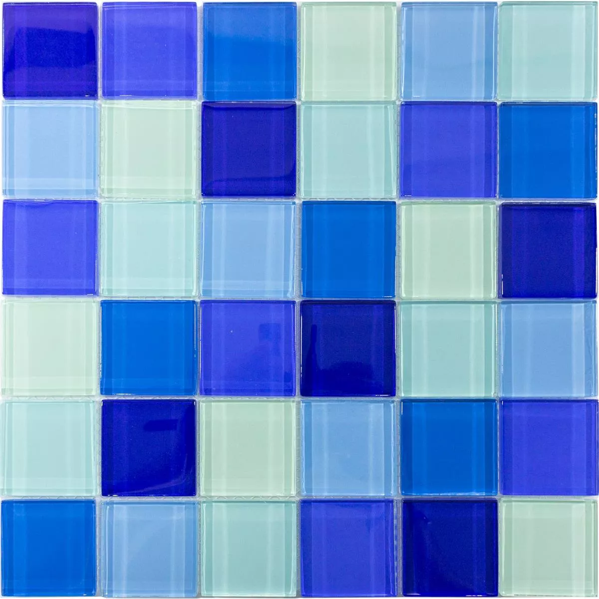 Mozaiki Szklana Płytki Glasgow Niebieski Mix