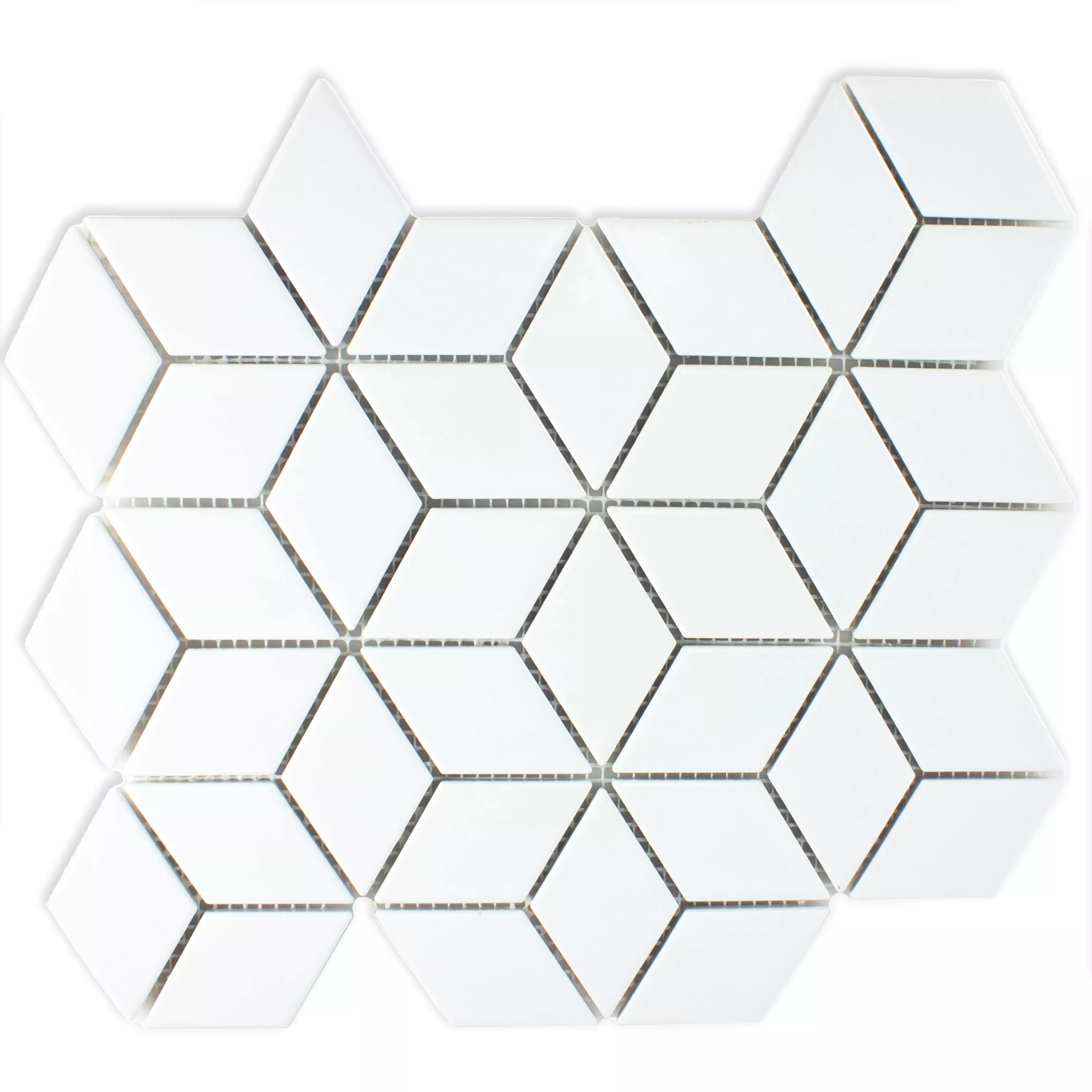 Ceramika Mozaika Cavalier 3D Kostki Matowy Biały