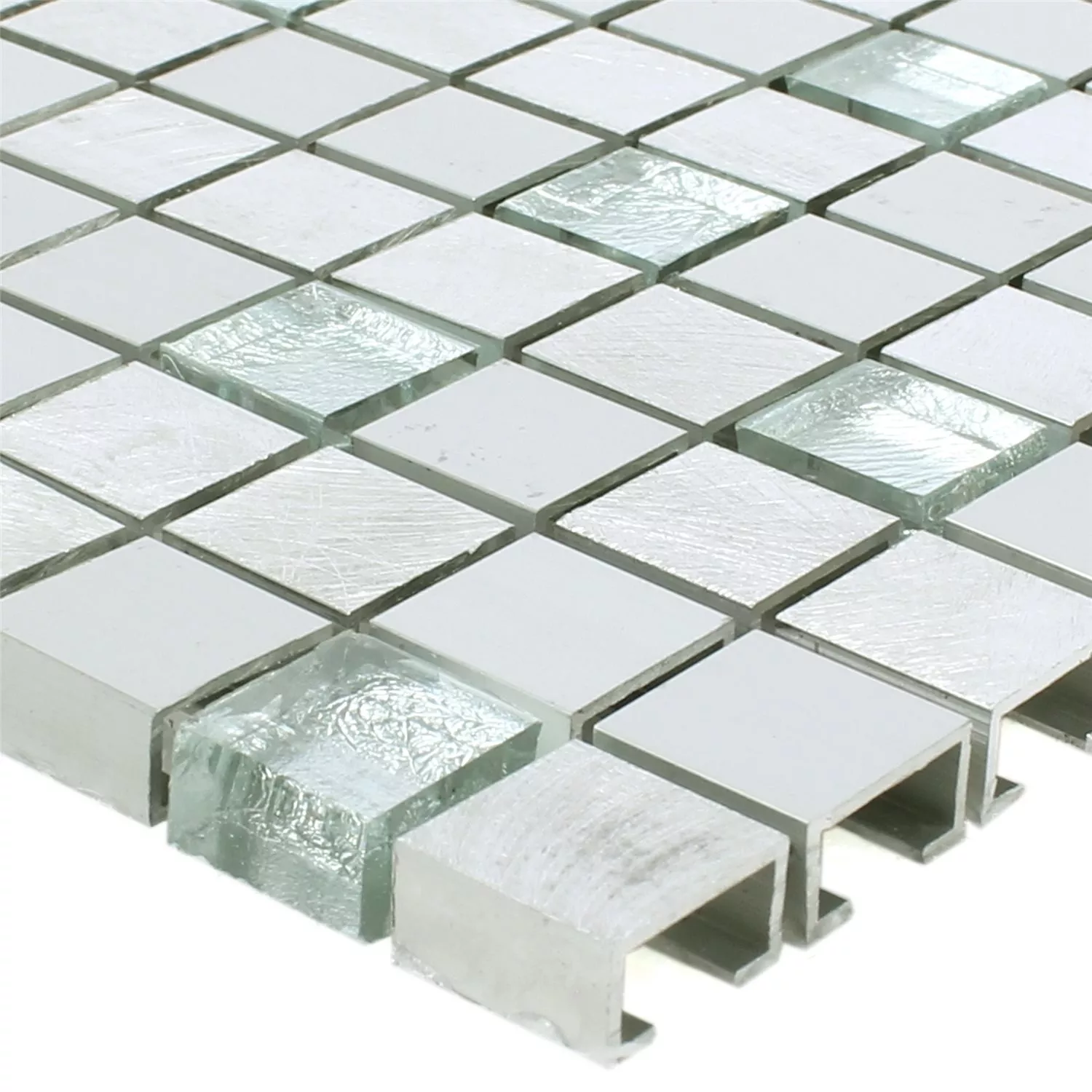Próbka Mozaika Lissabon Aluminium Szkło Mix Srebrny