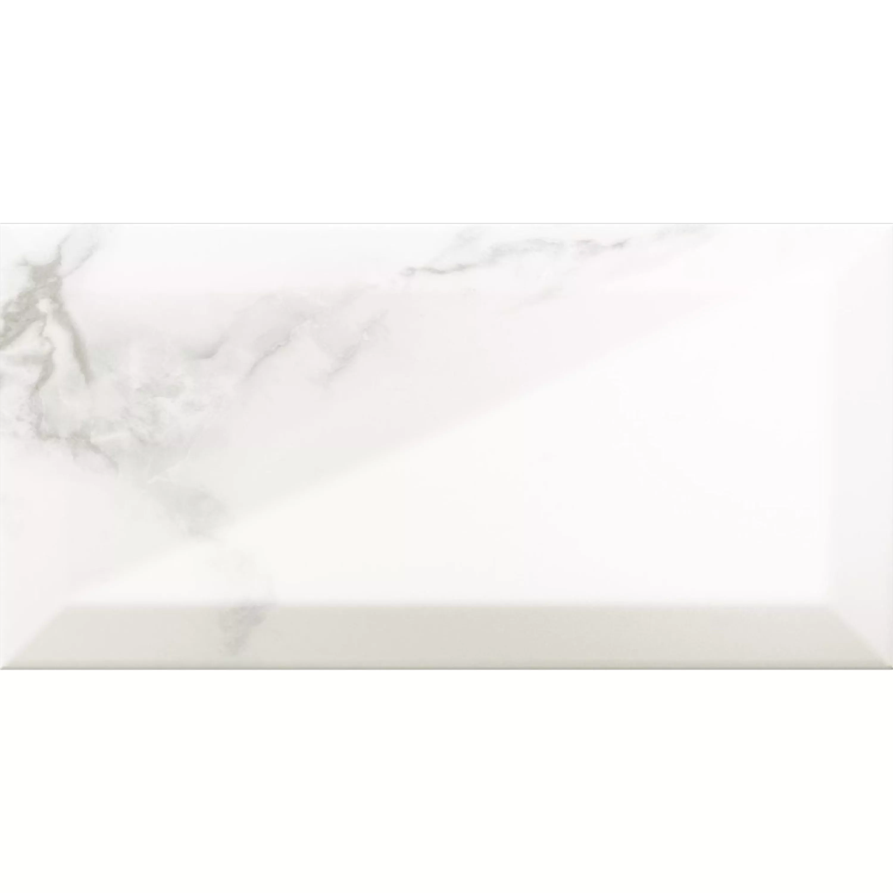 Metro Płytki Ścienne Girona Marmurowa Optyka Z Faset Biały Błyszczący 10x20cm Metro Płytki Ścienne Girona Marmurowa Optyka Z Faset Biały Błyszczący 10x20cm
