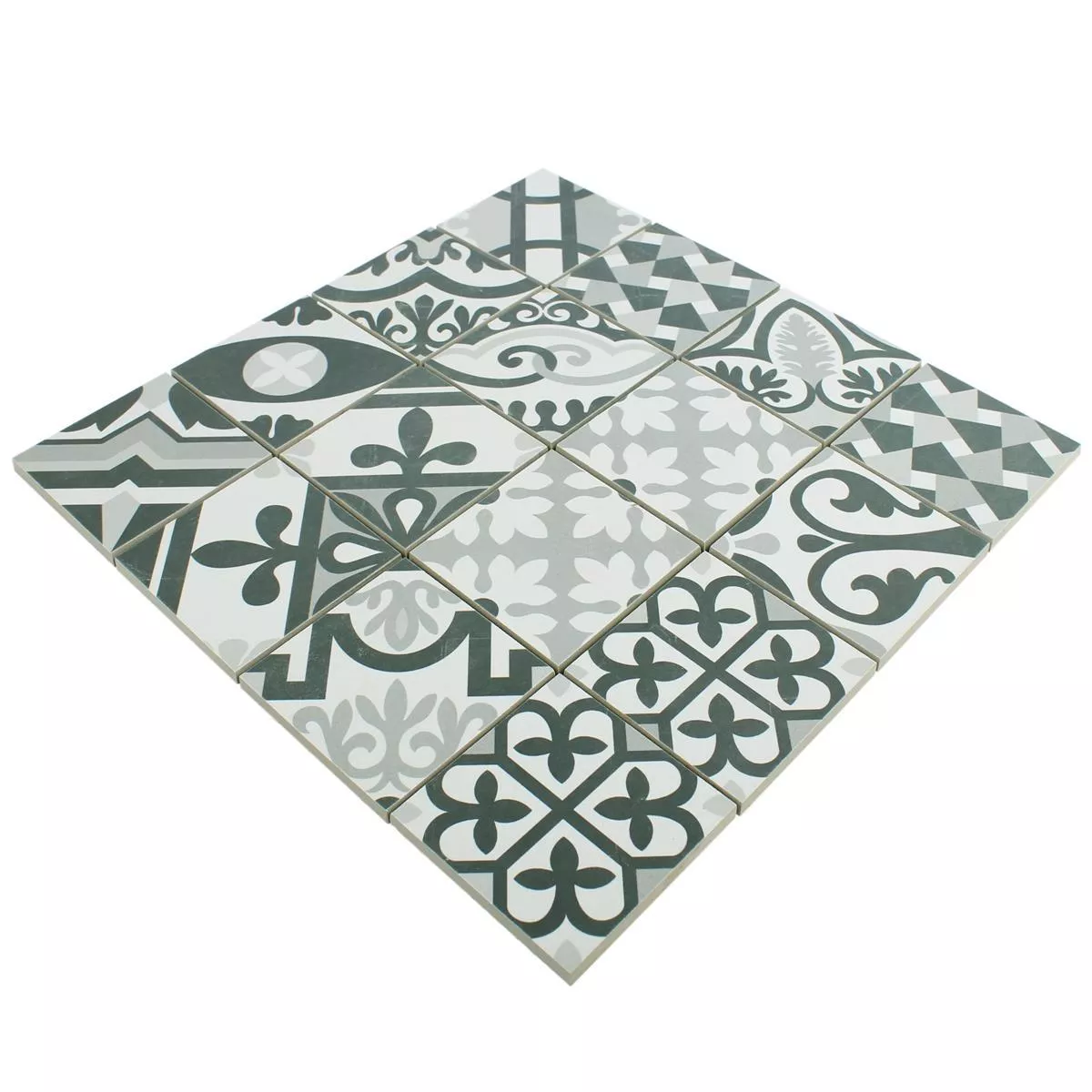 Mozaika Ceramiczna Retro Płytki Utopia Czarny Biały R10/B