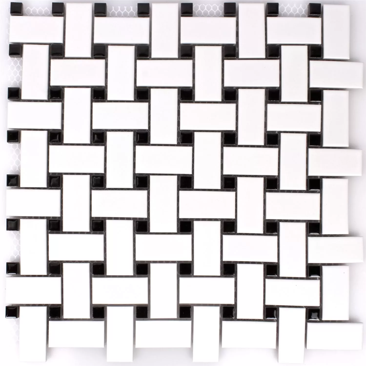 Próbka Mozaika Ceramika Sevilla Biały Czarny