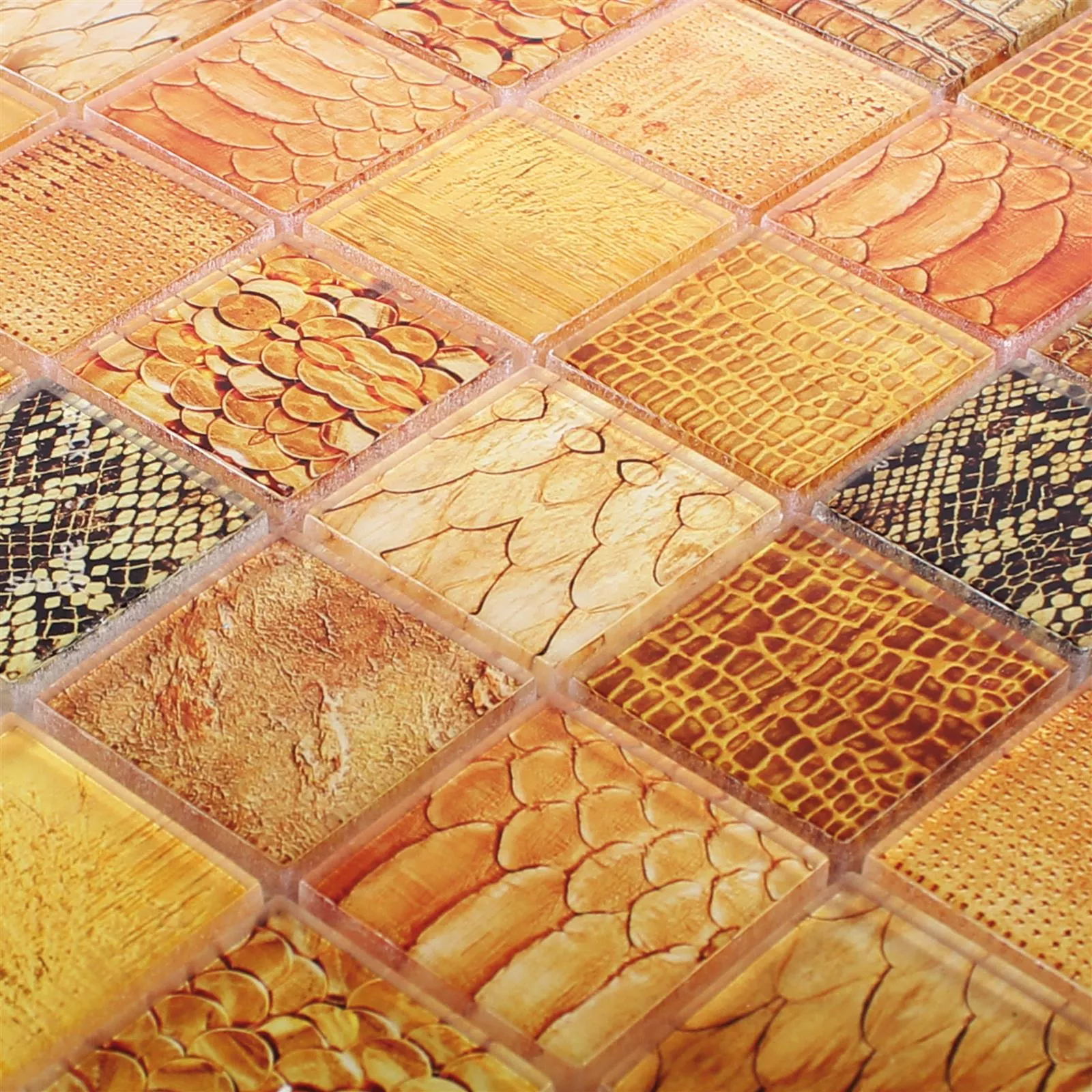 Mozaika Szklana Płytki Python Pomarańczowy
