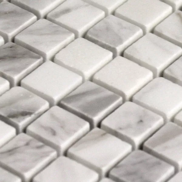 Płytki Mozaika Marmur 15x15x8mm Biały Polerowany