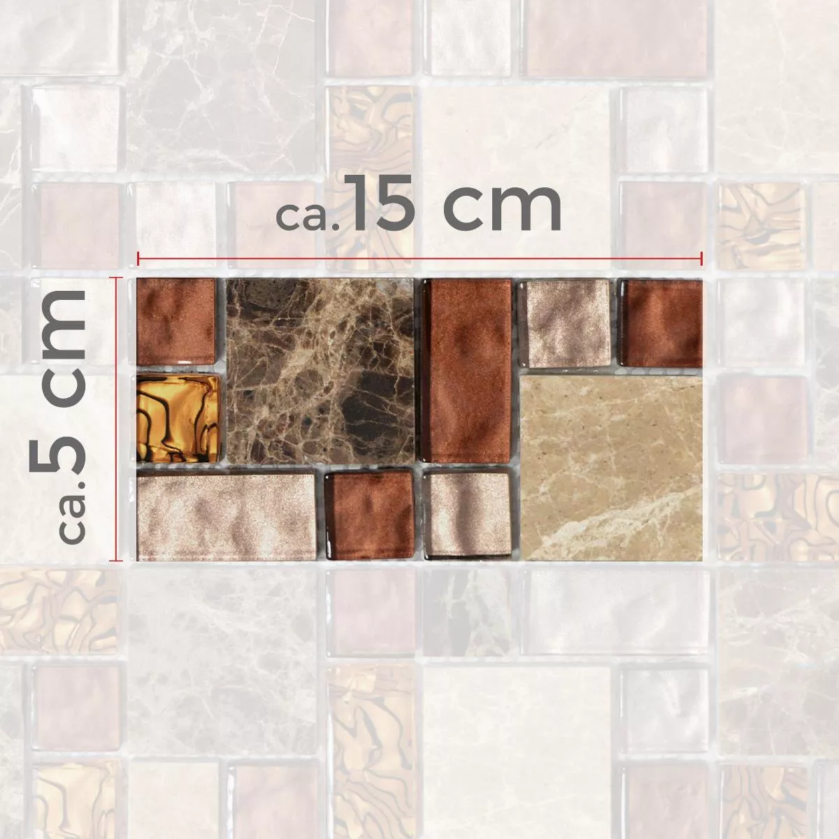 Próbka Mozaika Szklana Plytka Z Naturalnego Kamienia Lambada Brązowy Beżowy ix