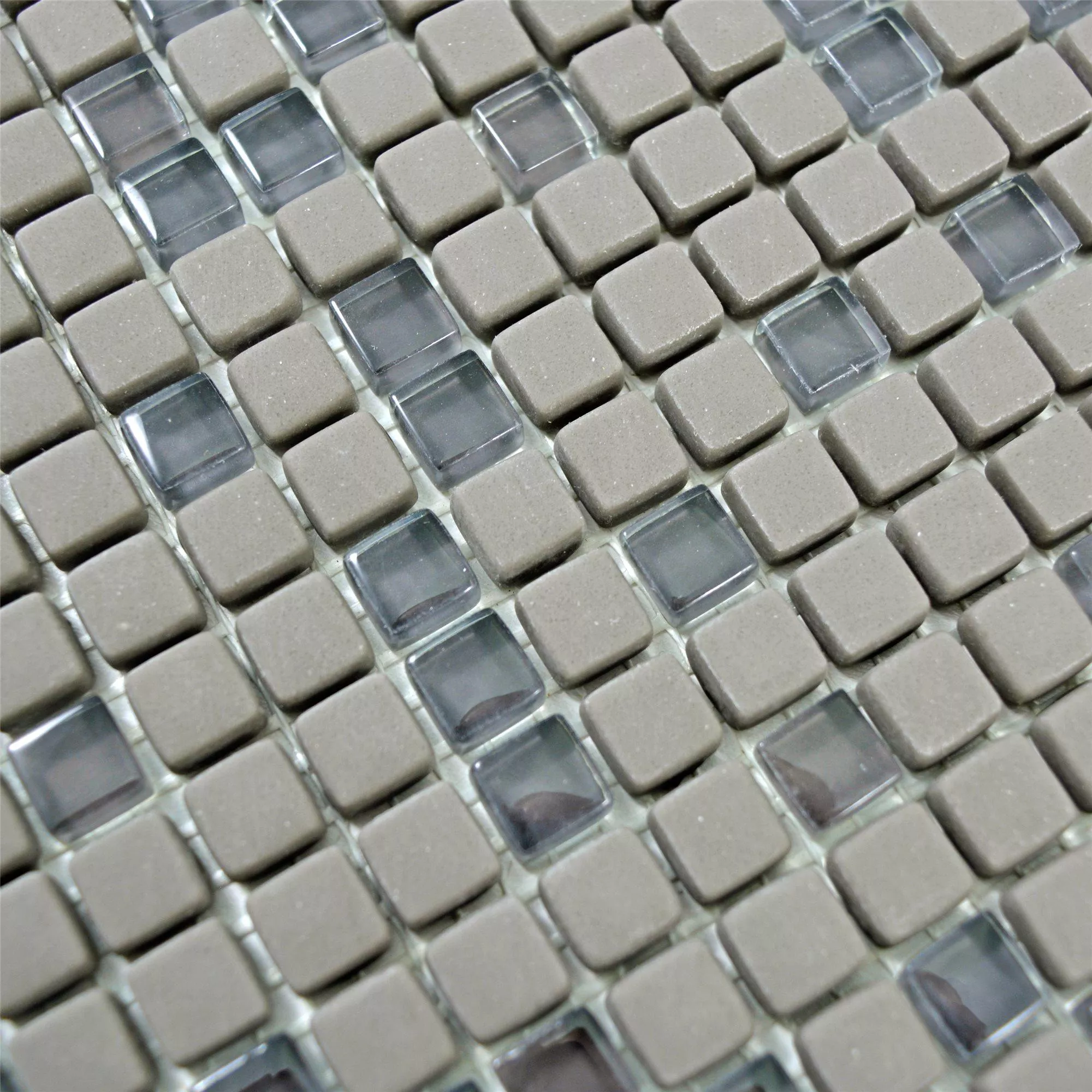 Mozaika Szklana Płytki Kassandra Szary Brązowy Matowy