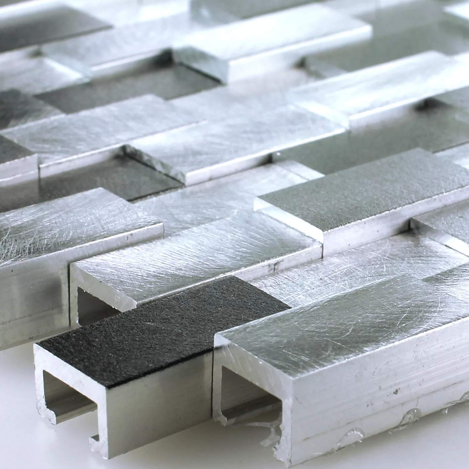 Próbka Mozaika Aluminium Metal Langley 3D Czarny Szary