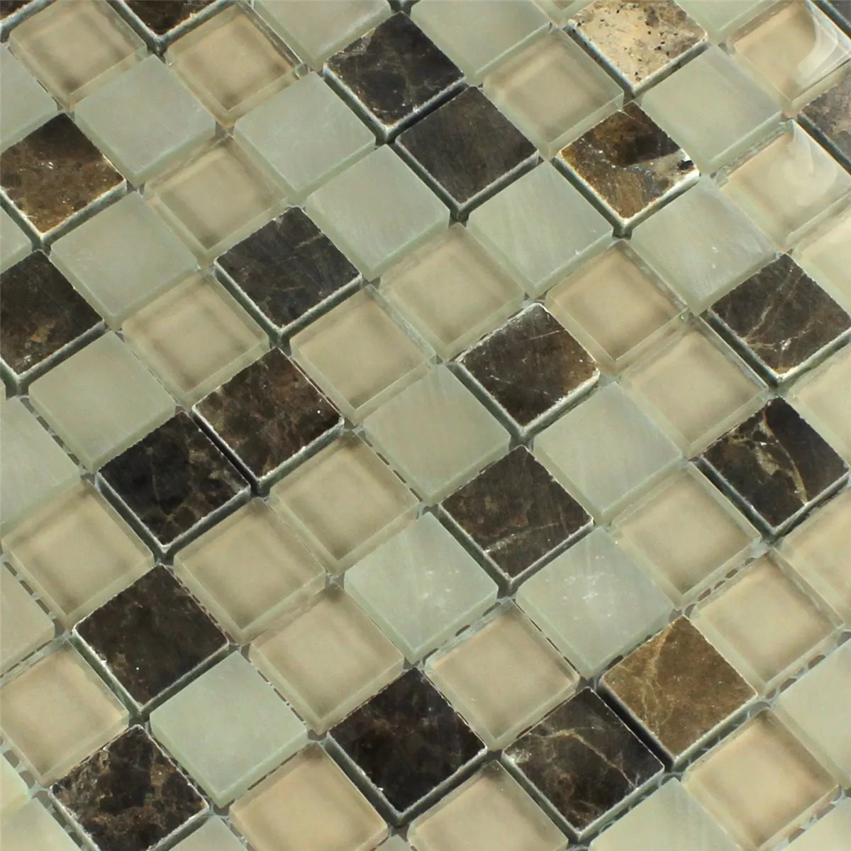 Próbka Mozaika Szkło Marmur Quebeck Brązowy 