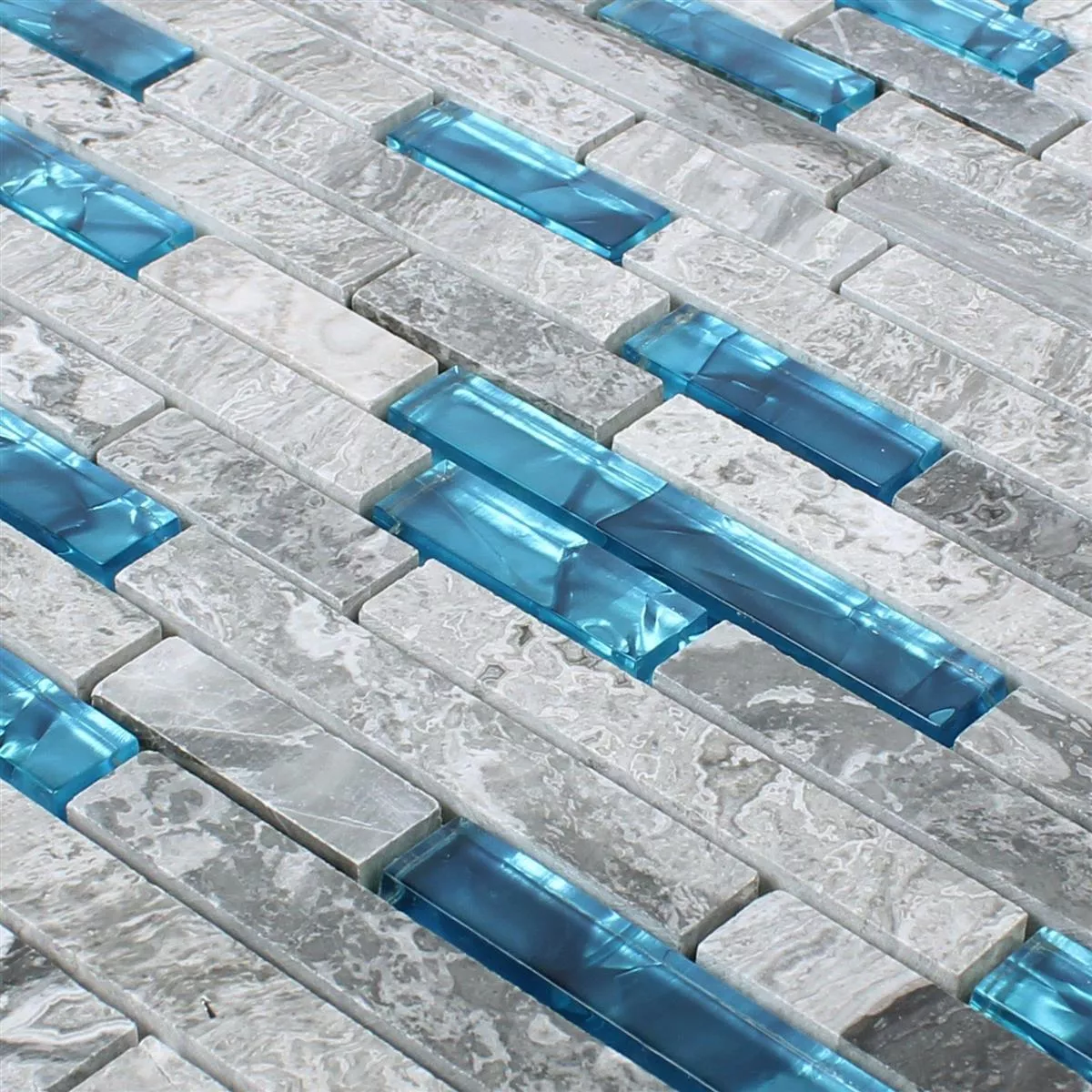 Mozaika Szklana Plytka Z Naturalnego Kamienia Sinop Szary Niebieski