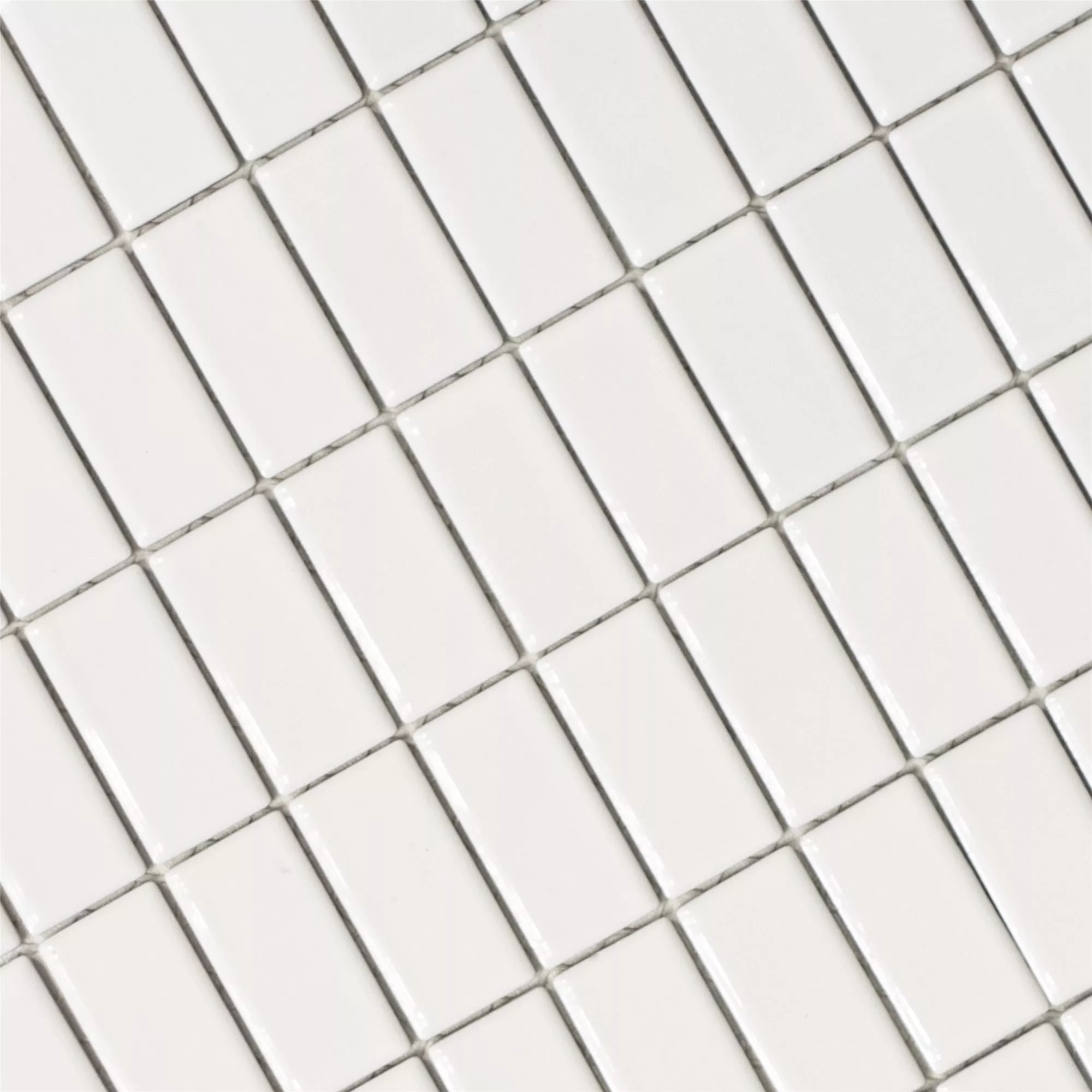 Ceramika Mozaika Adrian Biały Błyszczący Prostokąt