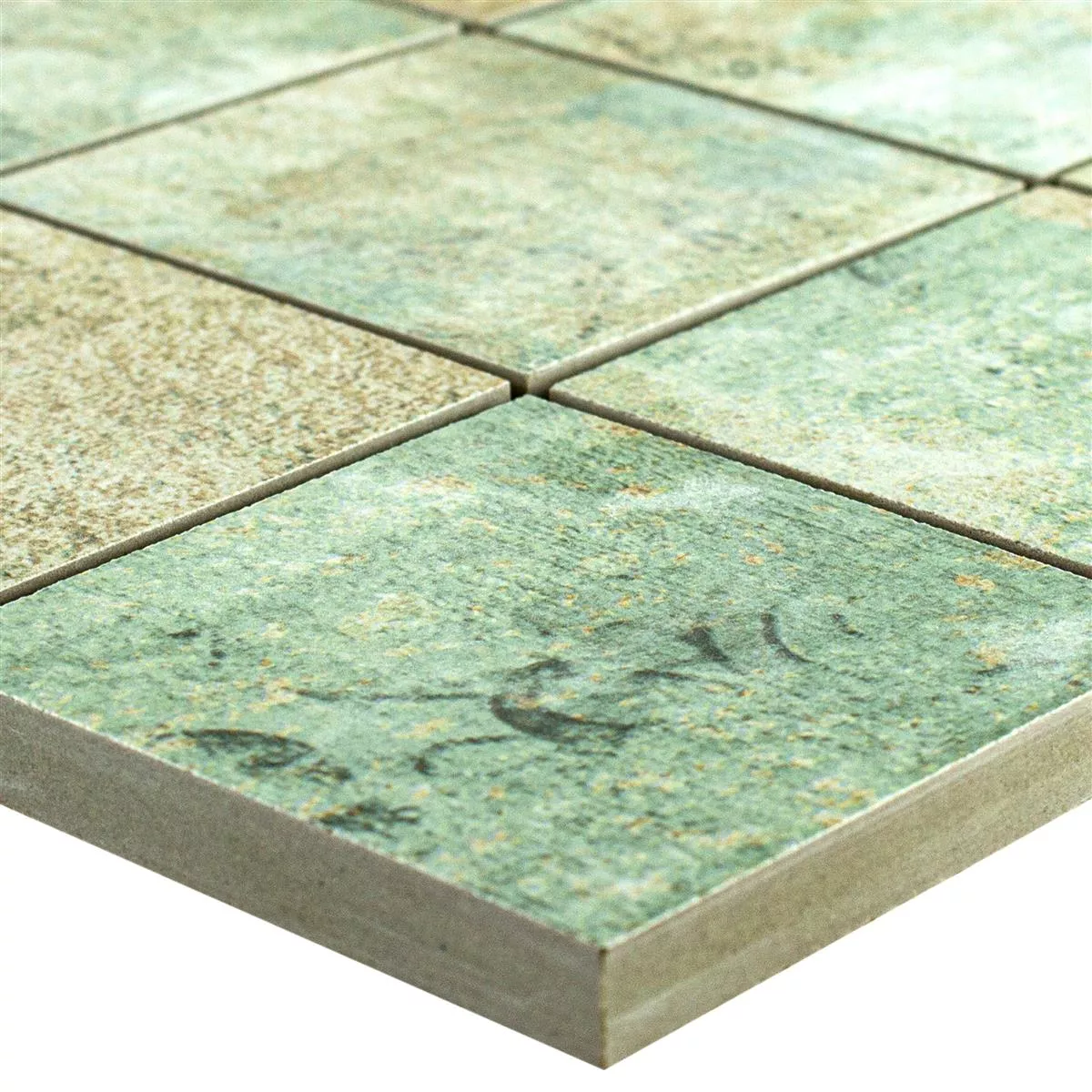 Mozaika Ceramiczna Płytki Moonlight Brązowy Zielony 71x71mm