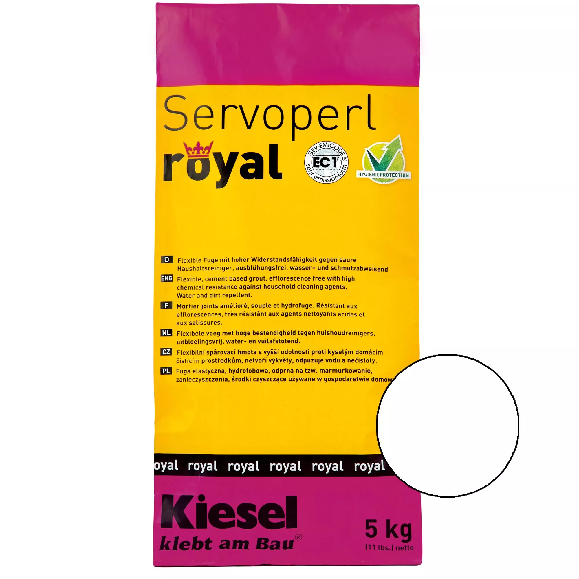 Kiesel Servoperl Royal - Elastyczna, Odporna Na Wodę I Brud Spoina (5KG Biała)