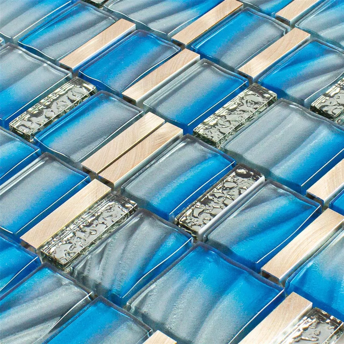 Próbka Szkło Metal Mozaika Union Niebieski Miedź