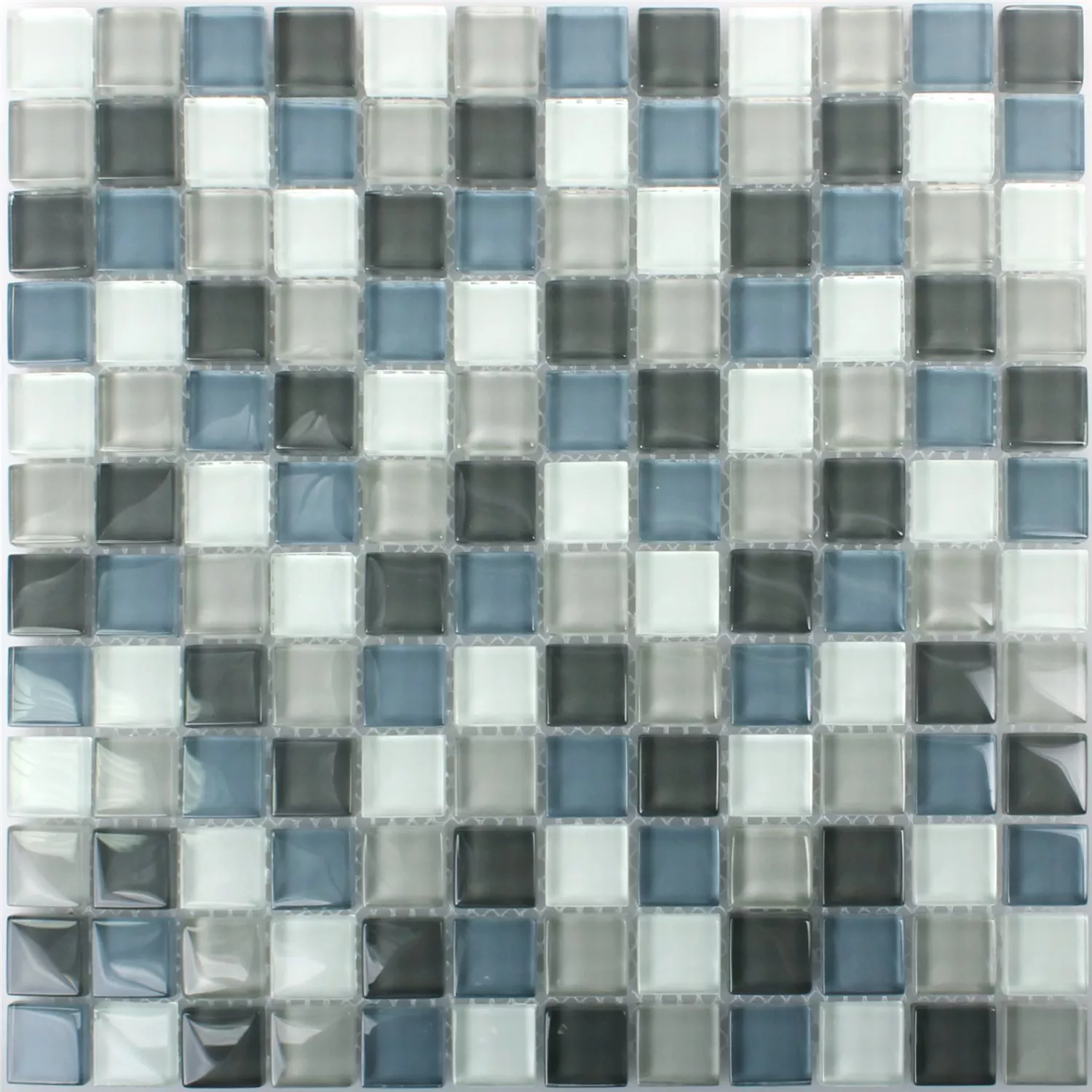 Próbka Mozaika Szkło Palmas Szary Niebieski Biały