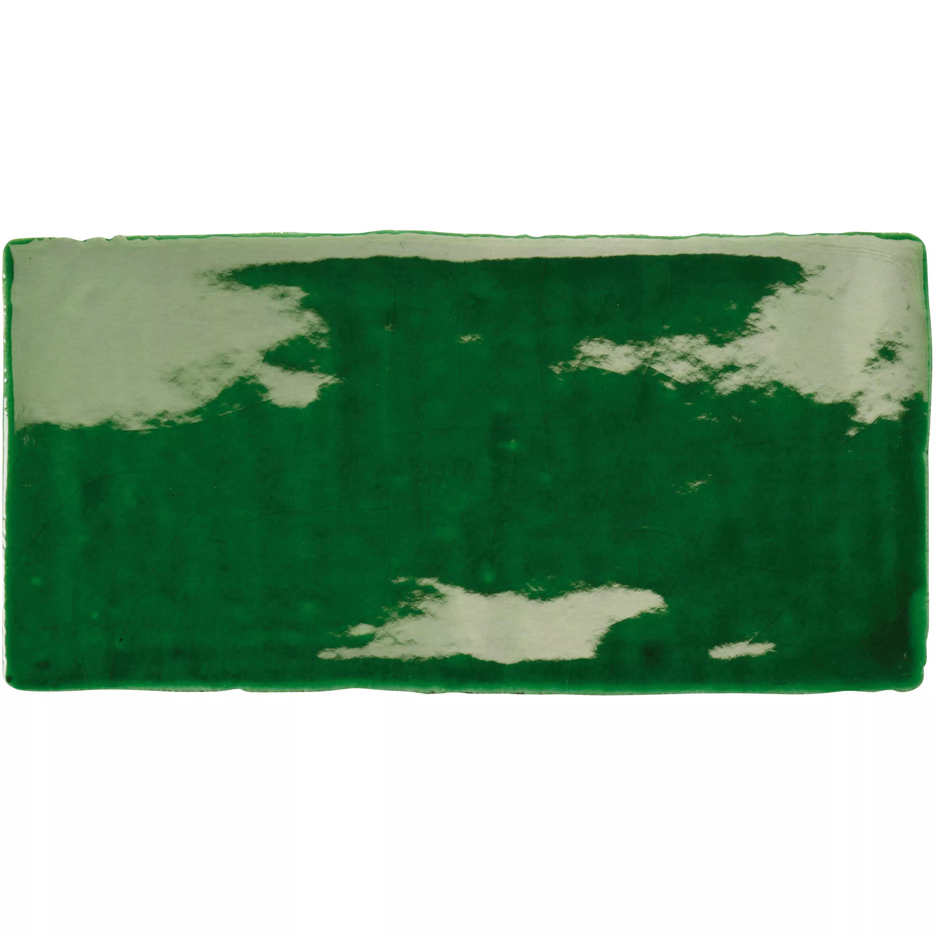 Próbka Płytki Ścienne Algier Wykonane Ręcznie 7,5x15cm Szmaragdowo-Zielony
