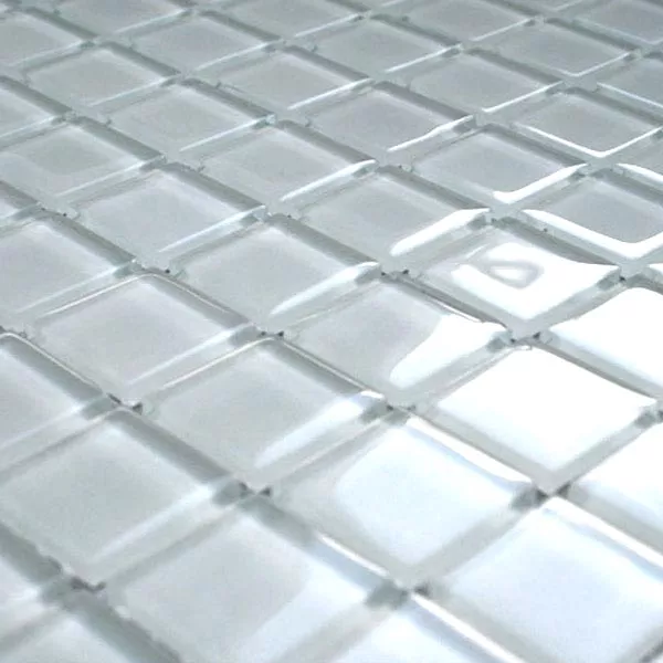 Mozaika Szklana Płytki Biały Uni 25x25x4mm