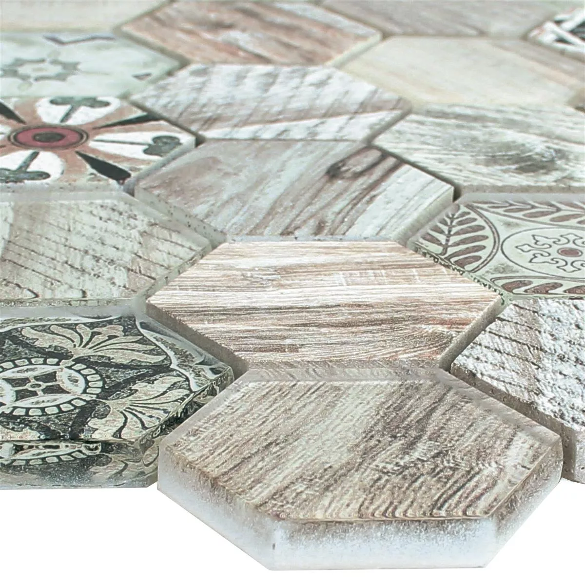 Próbka Szkło Kamień Naturalny Mozaika Eritrea Wygląd Drewna Jasnobrązowy Beżowy