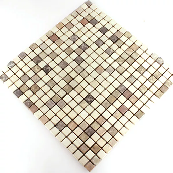 Mozaika Marmur Beżowy Mix 15x15mm