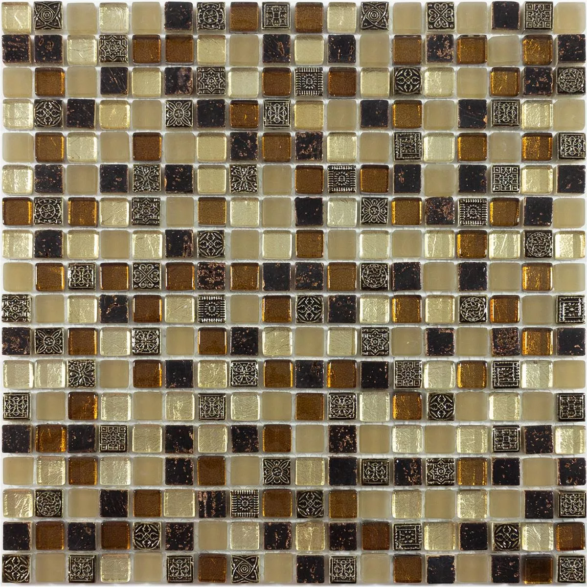 Szkło Marmur Mozaika Kingsburg Brązowy Mix
