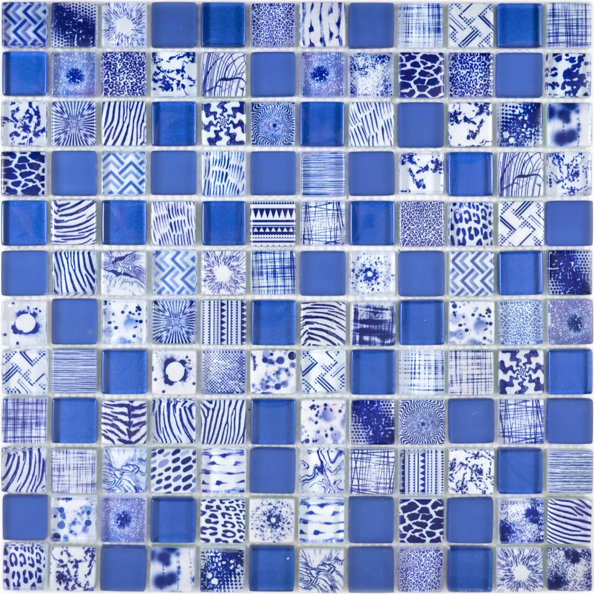 Mozaika Szklana Płytki Cornelia Retro Optyka Niebieski
