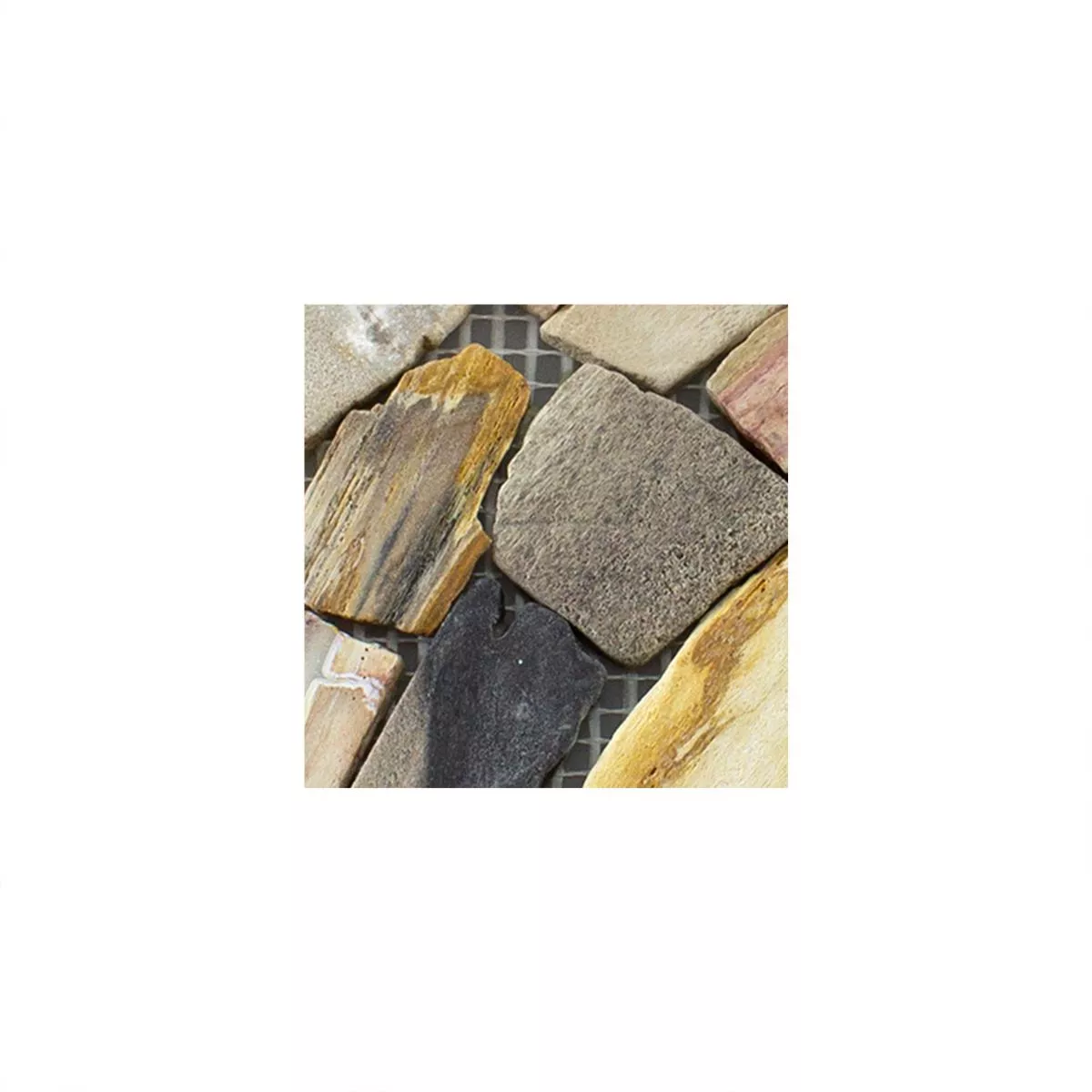 Próbka Marmur Łamany Mozaika Erdenet Brązowy Beżowy