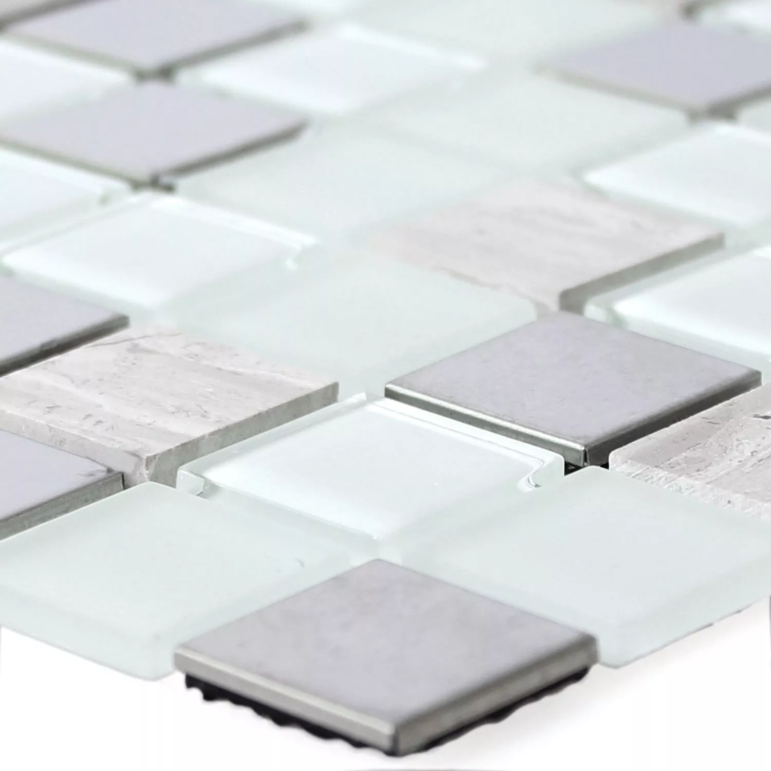 Próbka Samoprzylepny Metal Kamień Mozaika Szkło Biały