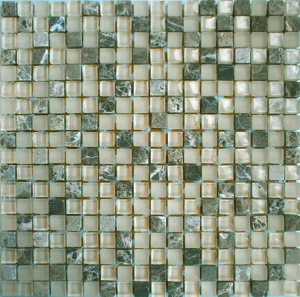 Mozaika Szklana Marmurowa 15x15x8mm Beż Mix