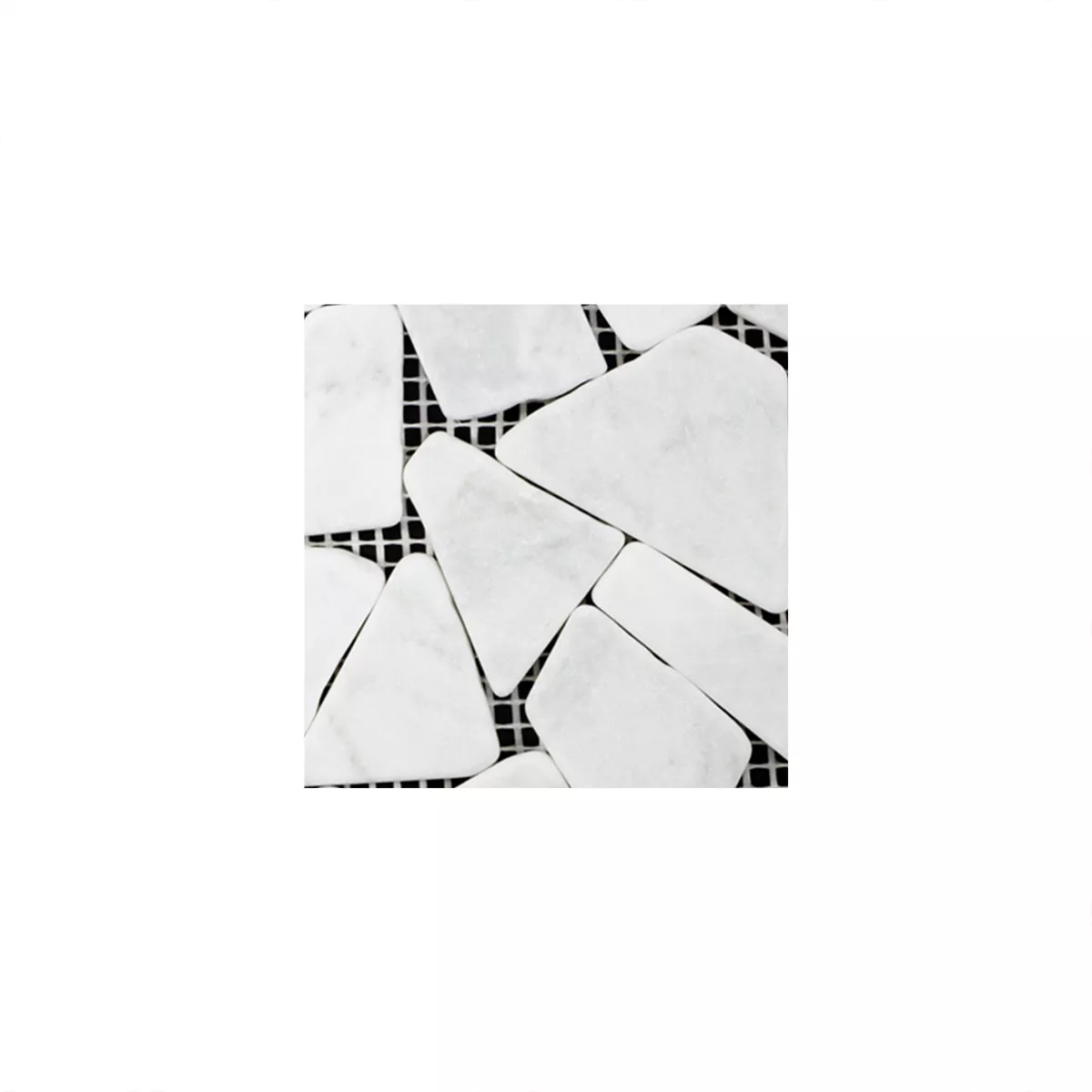 Próbka Marmur Łamany Mozaika Mareblu Carrara Biały