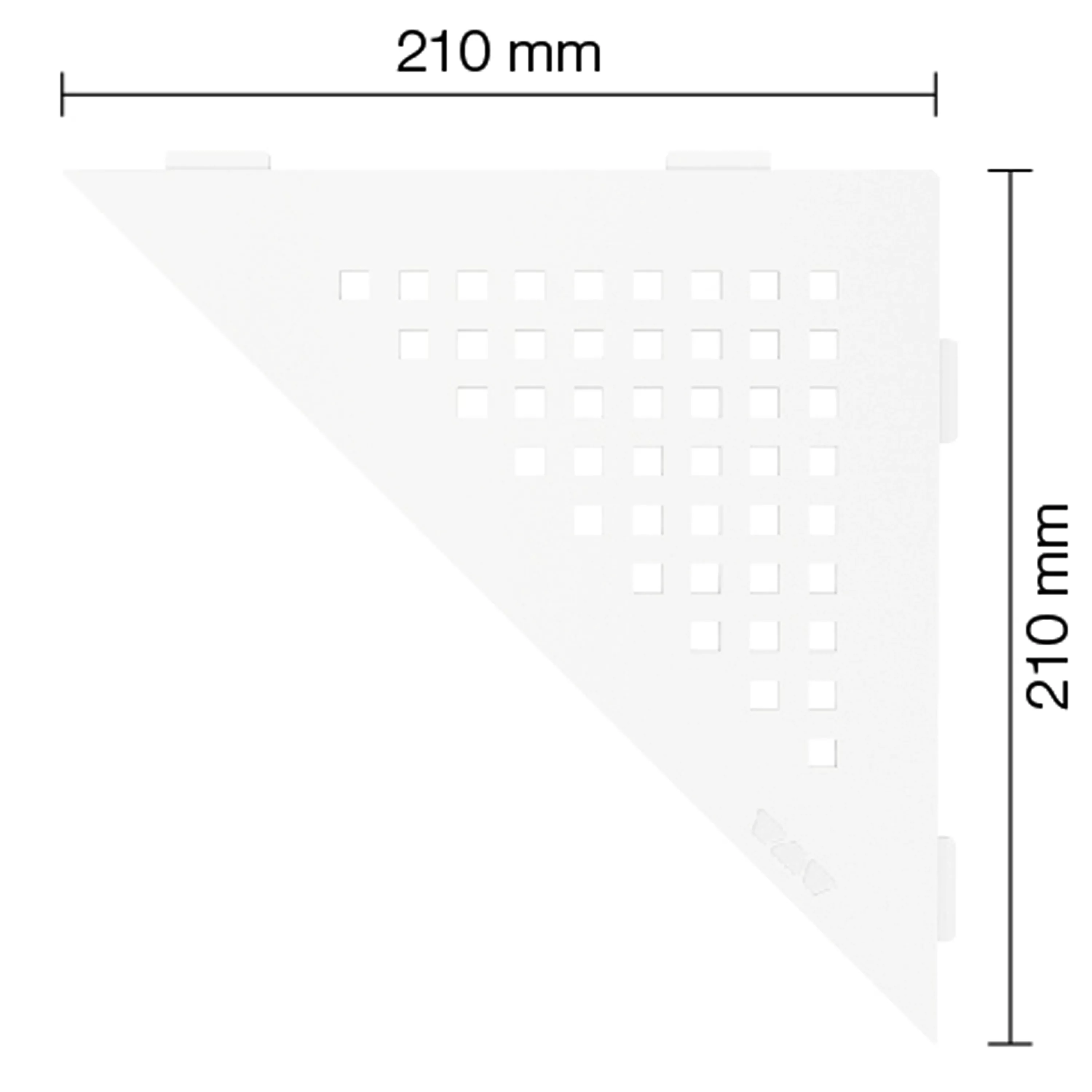 Półka ścienna półka prysznicowa Schlüter trójkąt 21x21cm kwadratowa biała