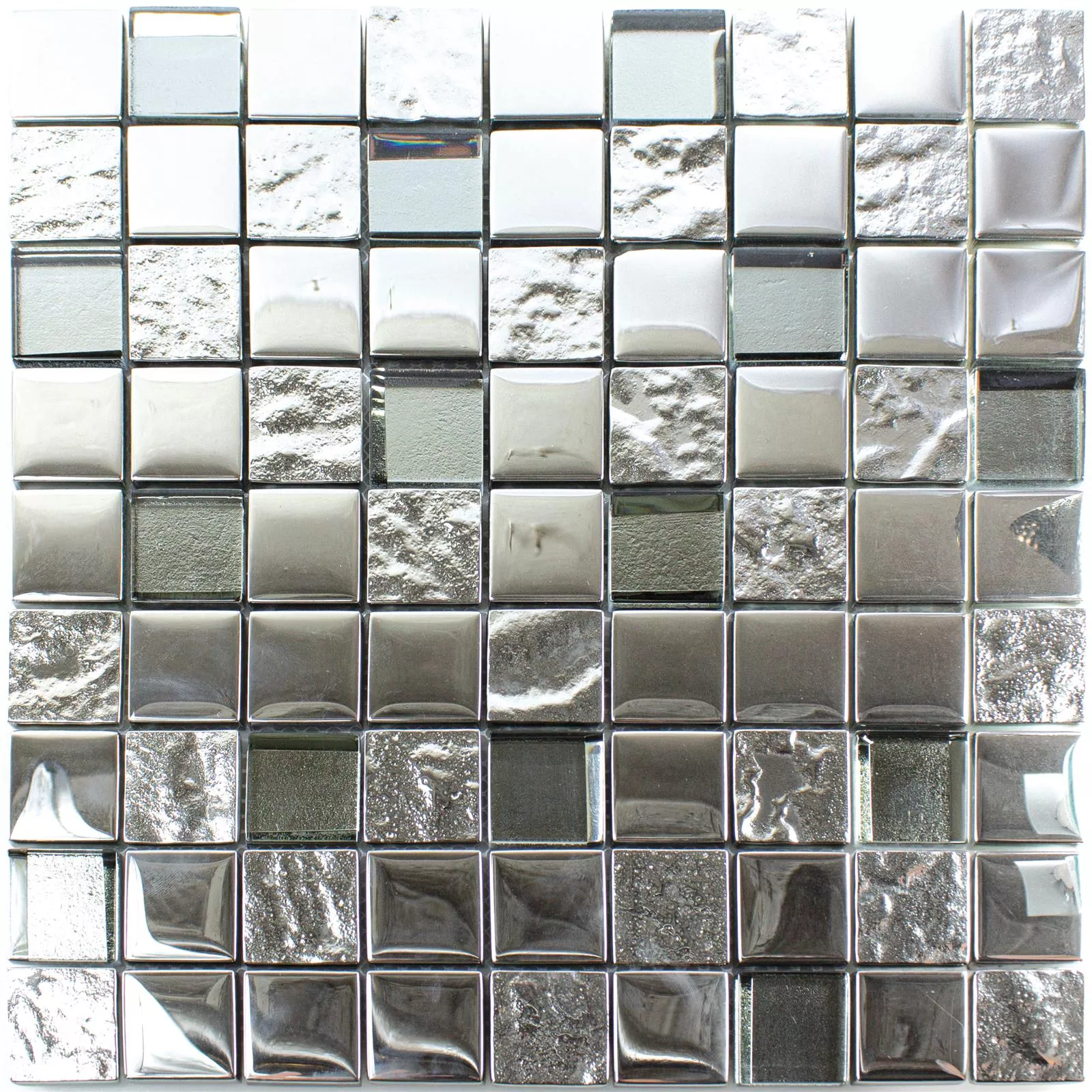 Próbka Mozaika Szklana Płytki Midland Srebrny