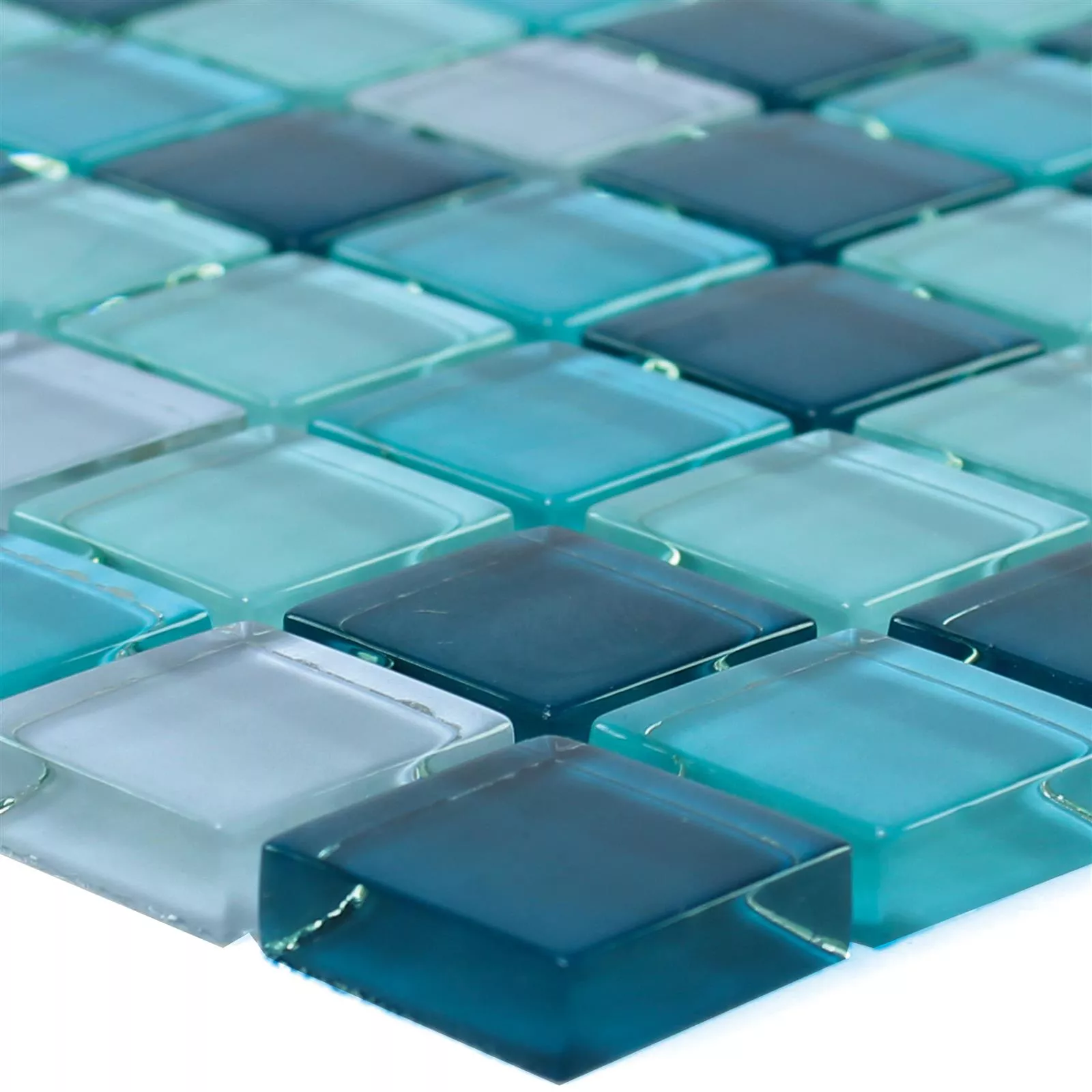 Próbka Mozaika Szklana Płytki Palikir Niebieski Zielony Mix