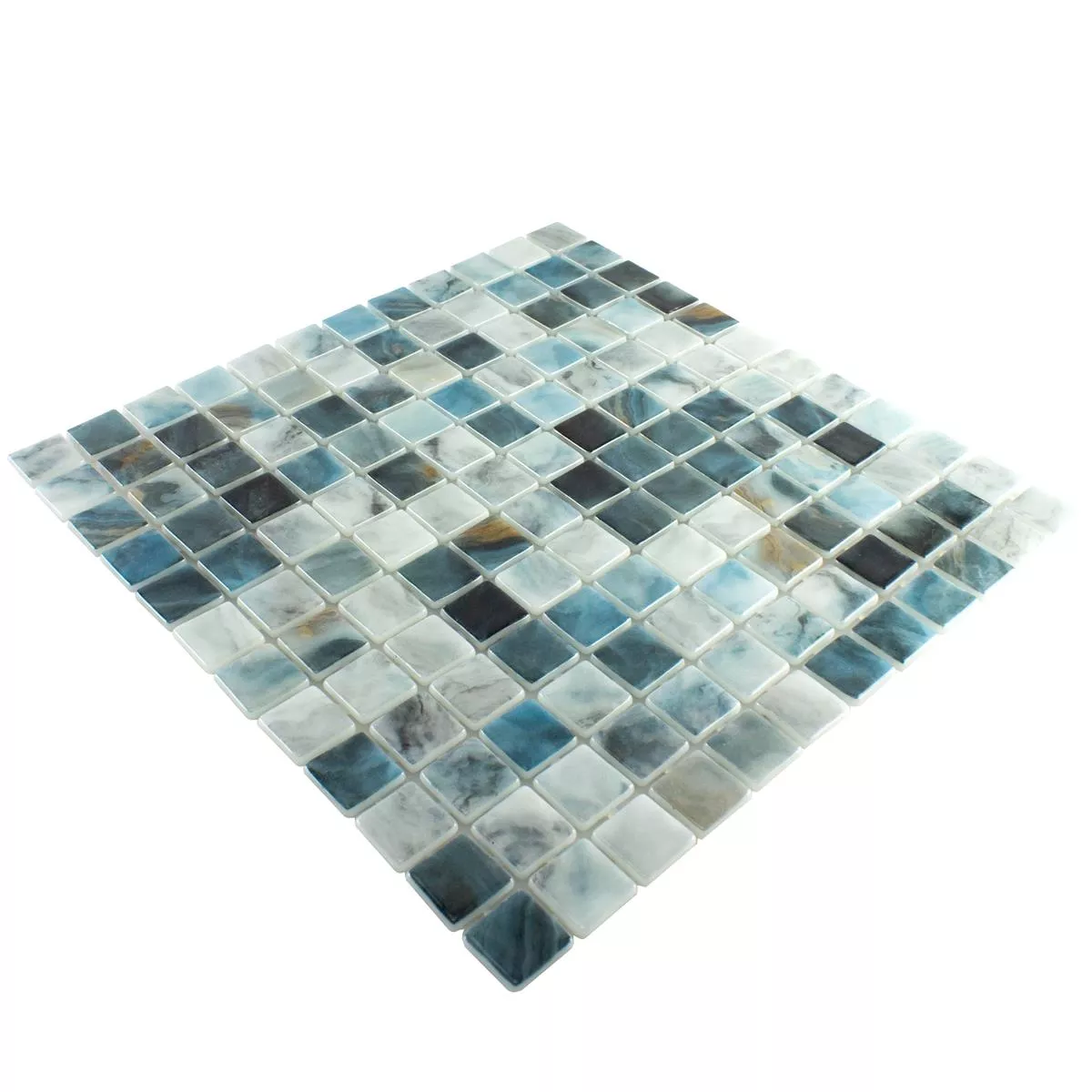Mozaika szklana na basen Baltic Niebieski Szary 25x25mm