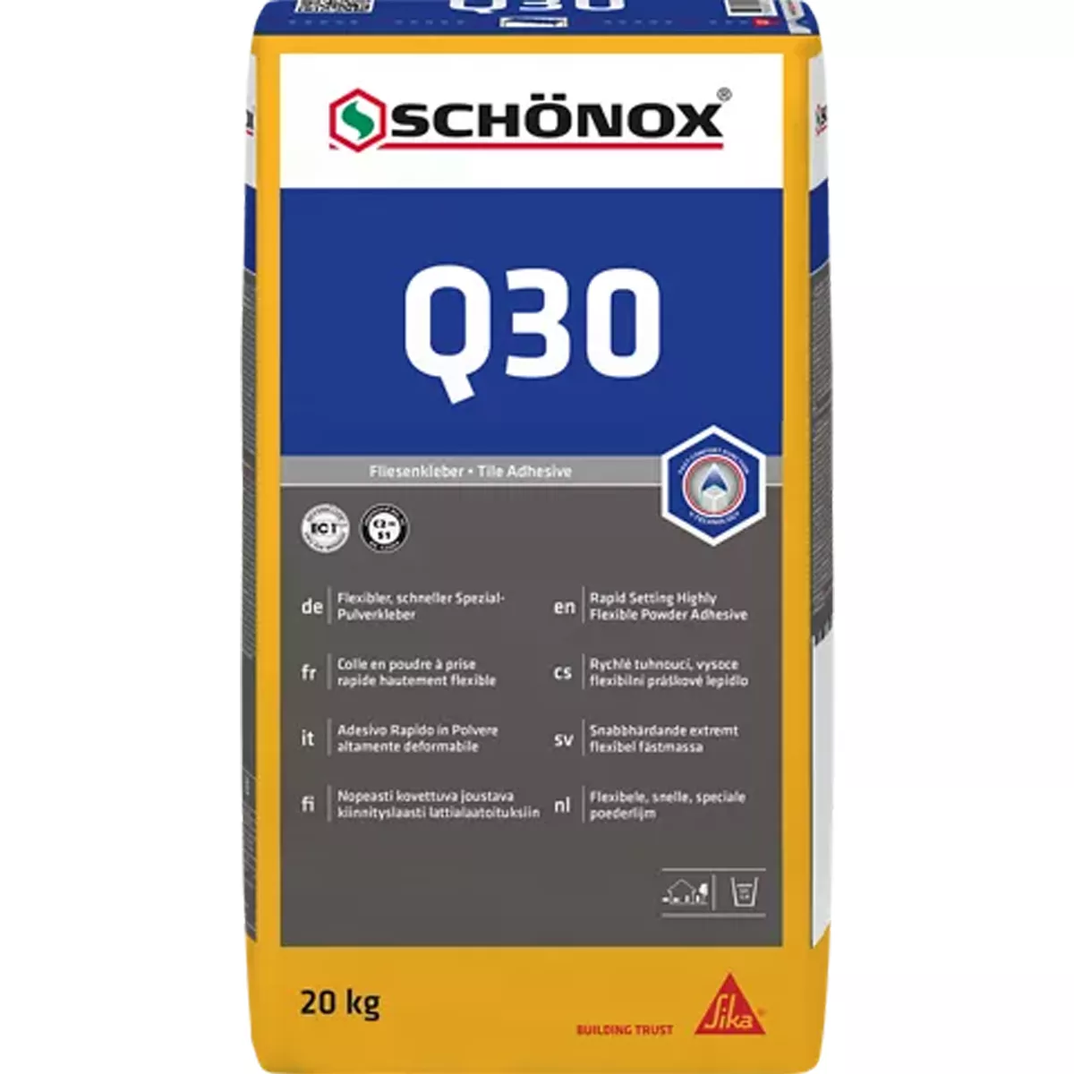 Klej do płytek Schönox Q30 Elastyczny specjalny klej proszkowy 20 KG