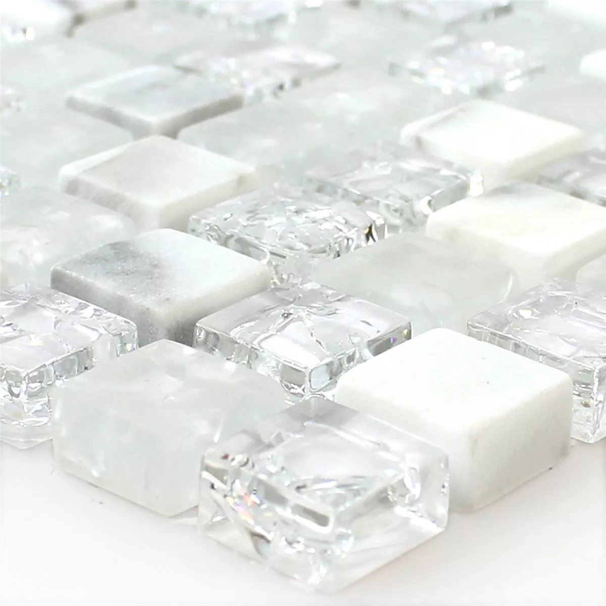 Próbka Mozaika Szkło Kamień Naturalny Złamane Biały Efekt