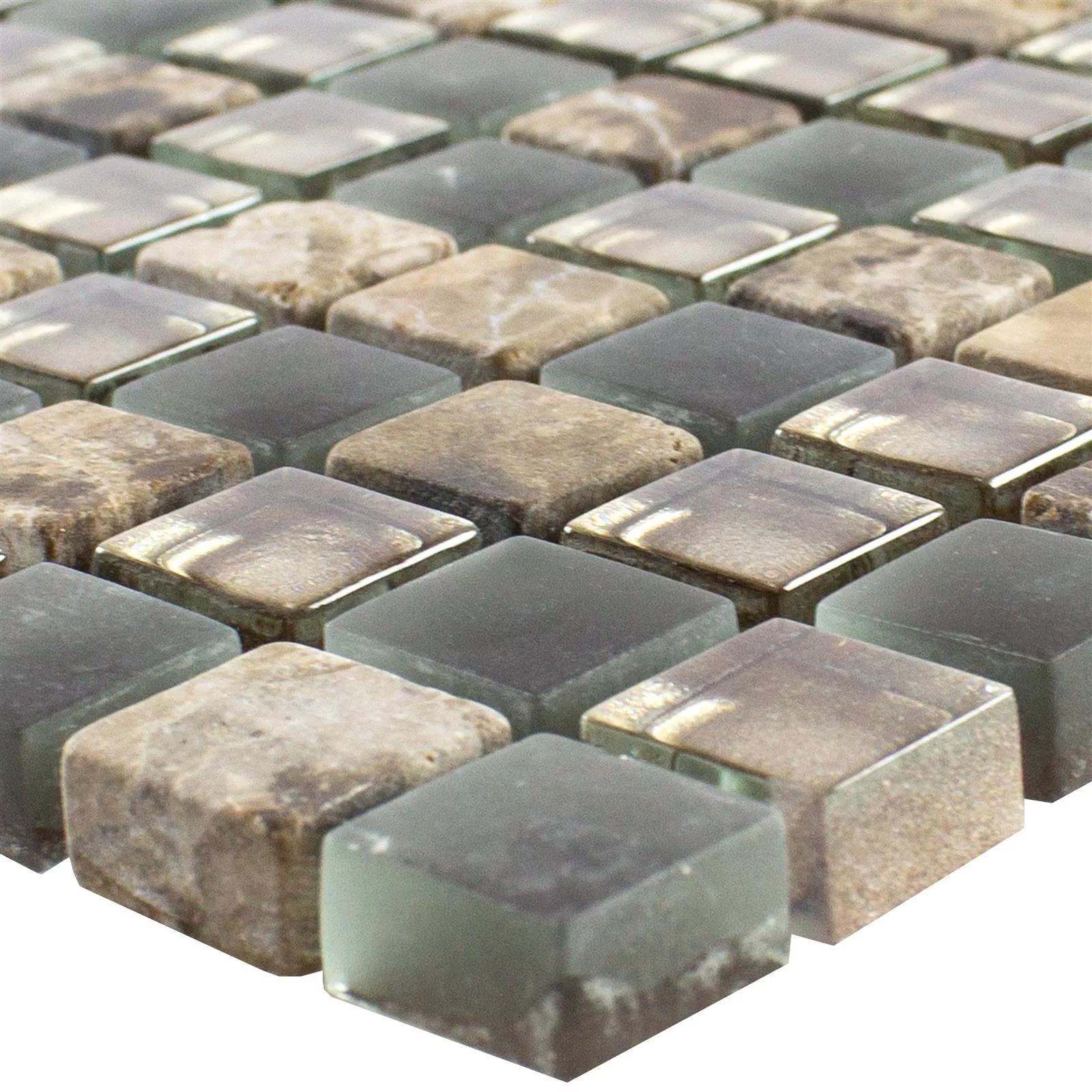 Szklana mozaika z kamienia naturalnego Płytki Hayrabey Ciemnobrązowy