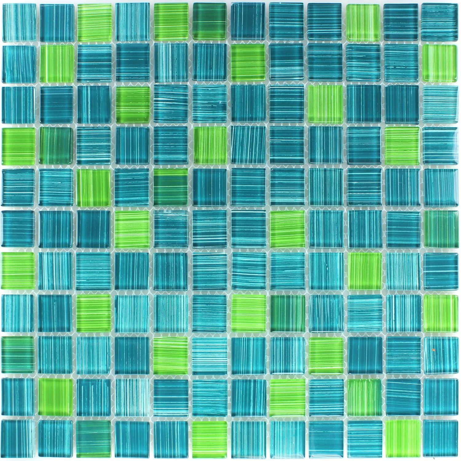 Mozaika Szklana Płytki Paski Zielony Mix