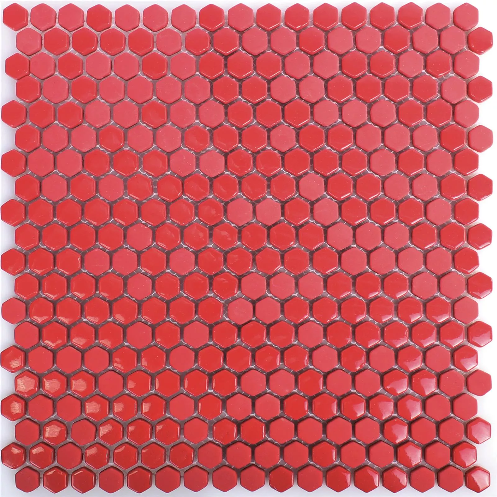 Mozaika Szklana Płytki Brockway Sześciokąt Eco Czerwone