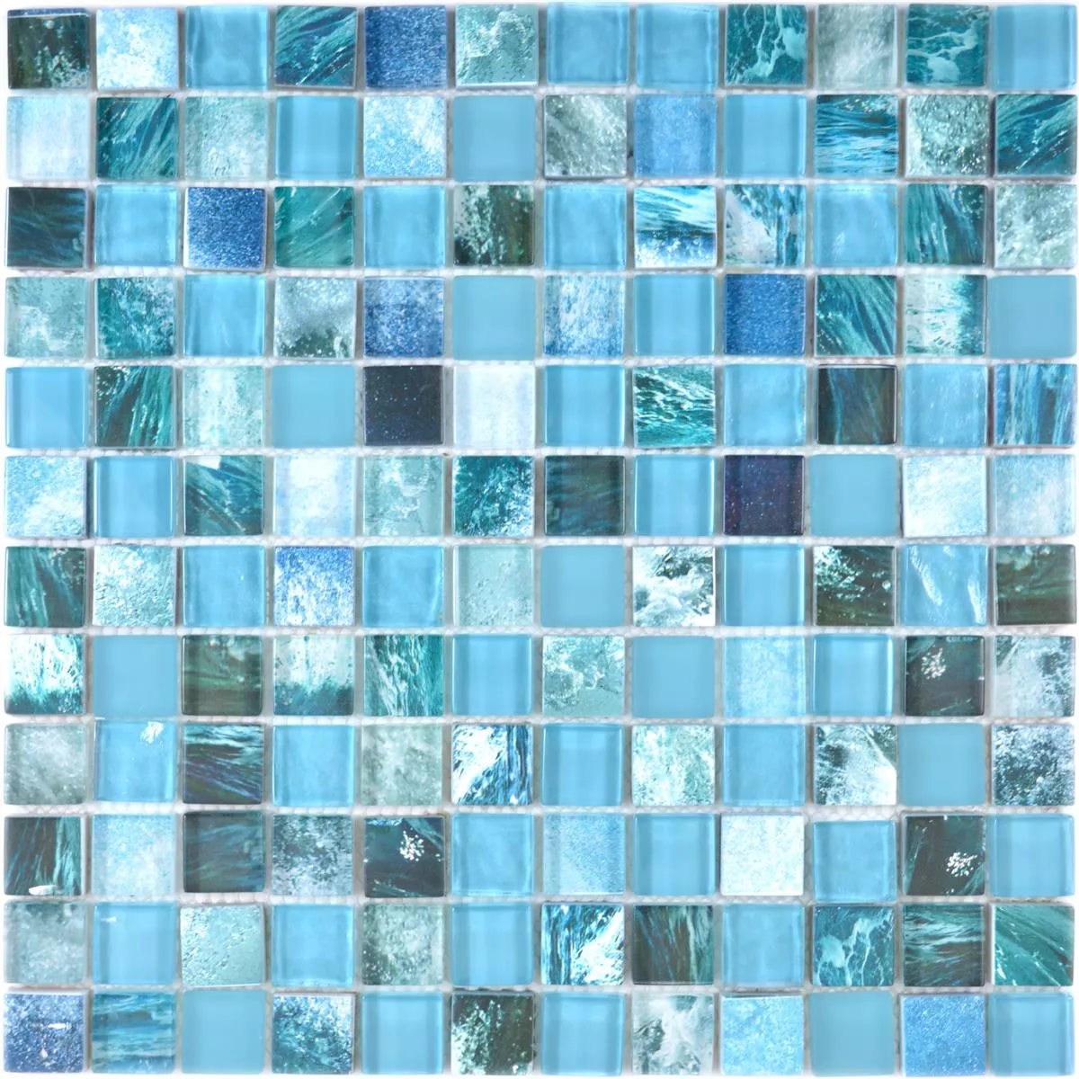Mozaika Szklana Płytki Cornelia Retro Optyka Zielony Niebieski
