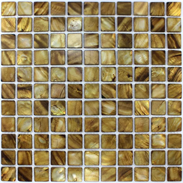 Mozaika Szkło Masa Perłowa Efekt 25x25x2mm Brązowy