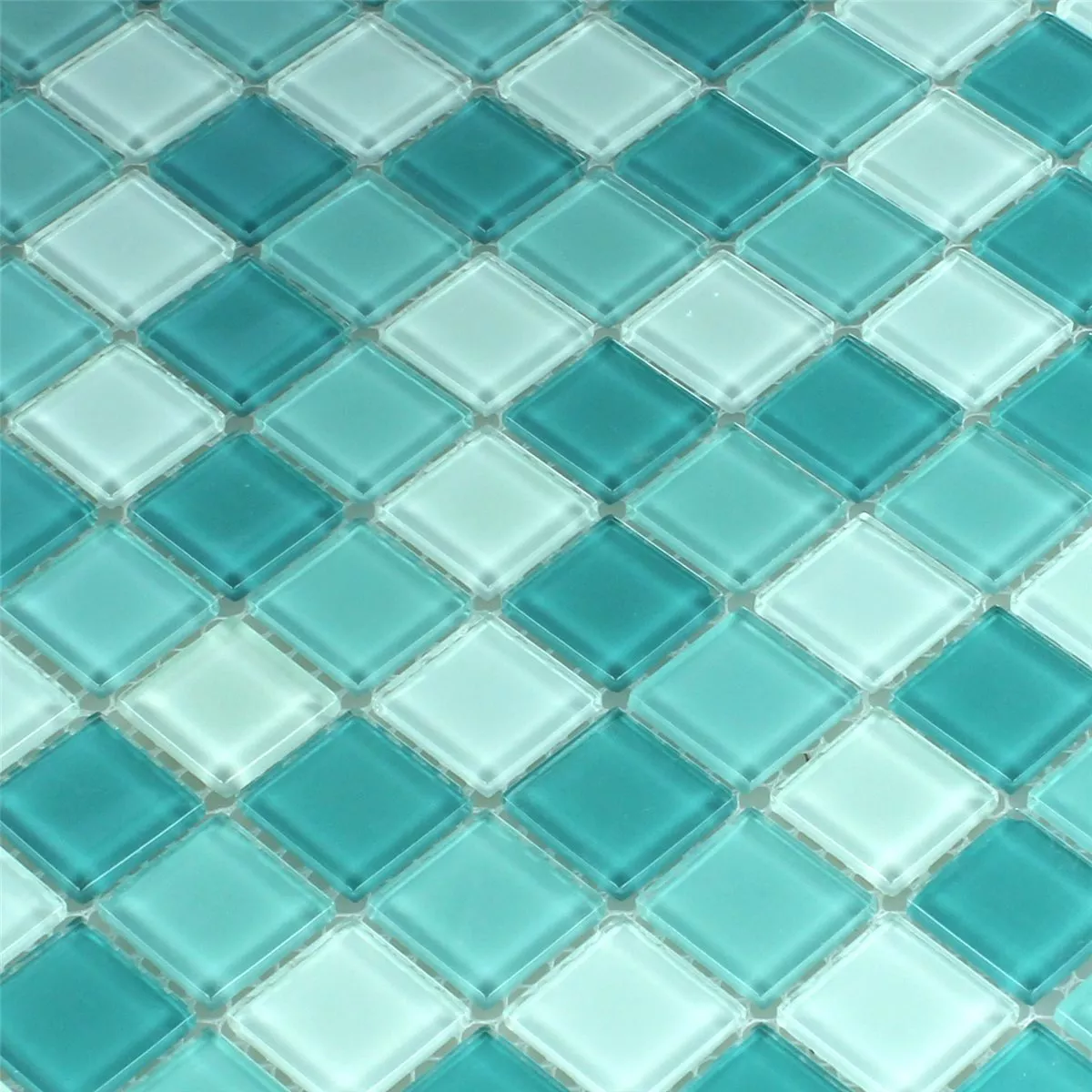 Mozaika Szklana Płytki Zielony Mix 25x25x4mm