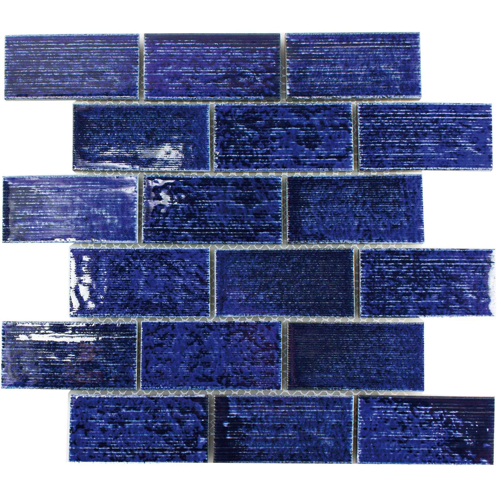 Ceramika Mozaika Bangor Błyszczący Niebieski Prostokąt