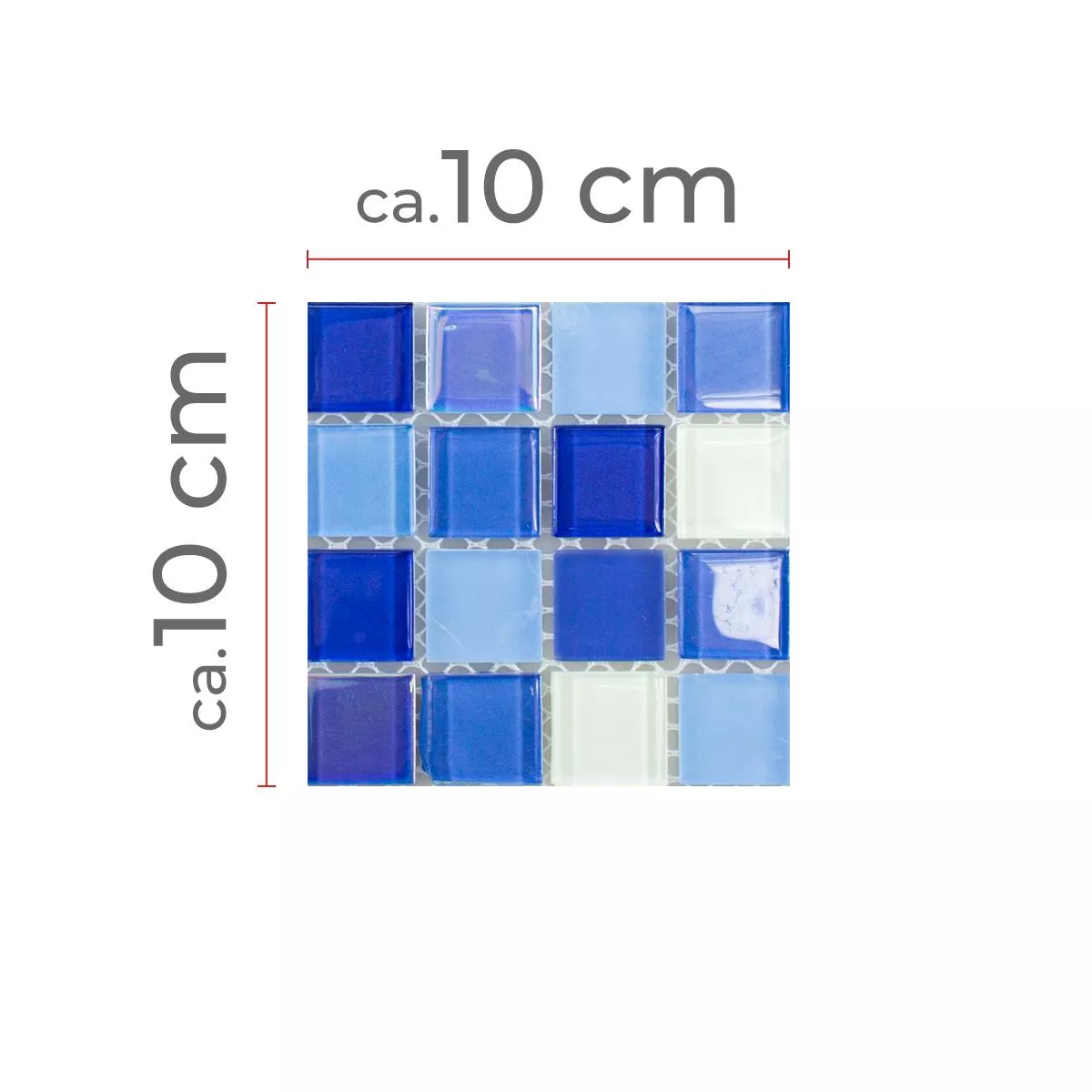 Próbka Mozaika Szklana Płytki Karlsruhe Niebieski Biały