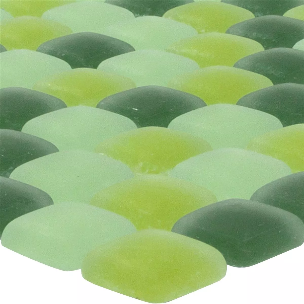 Próbka Mozaiki Szklana Płytki Ponterio Frosted Zielony Mix