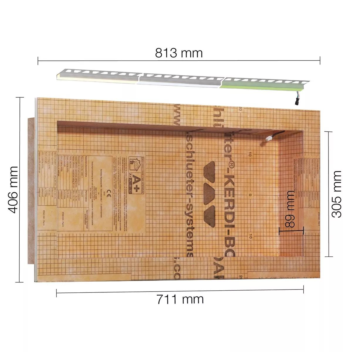 Zestaw niszowy Schlüter Kerdi Board NLT Oświetlenie LED