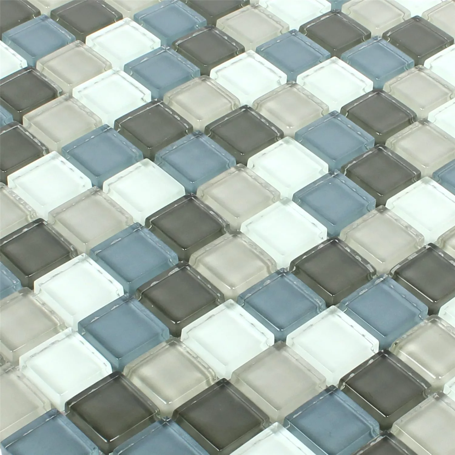 Próbka Mozaika Szkło Palmas Szary Niebieski Biały