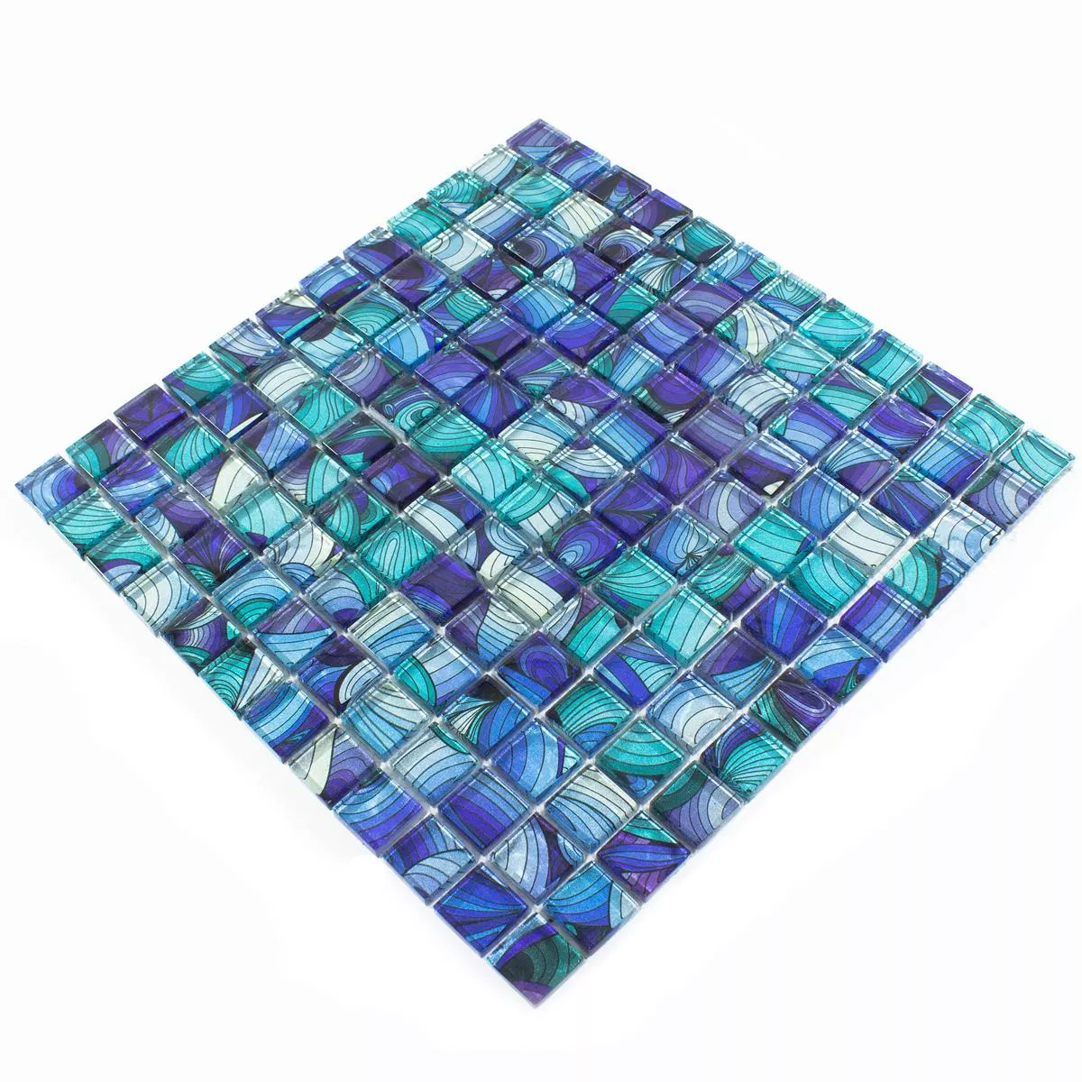 Mozaiki Szklana Płytki Atlantis Niebieski Turkusowy