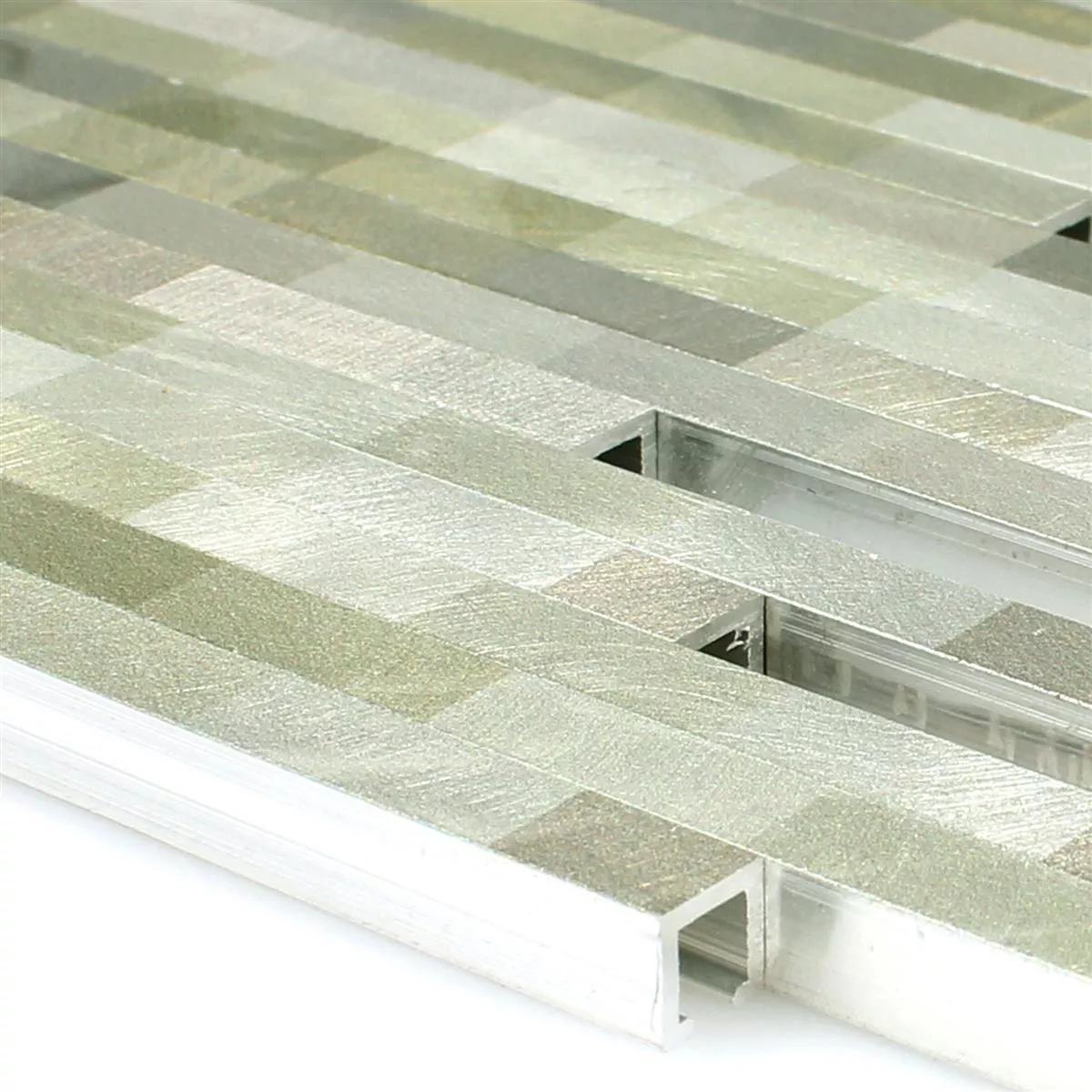 Próbka Mozaika Aluminium Wishbone Zielony Srebrny