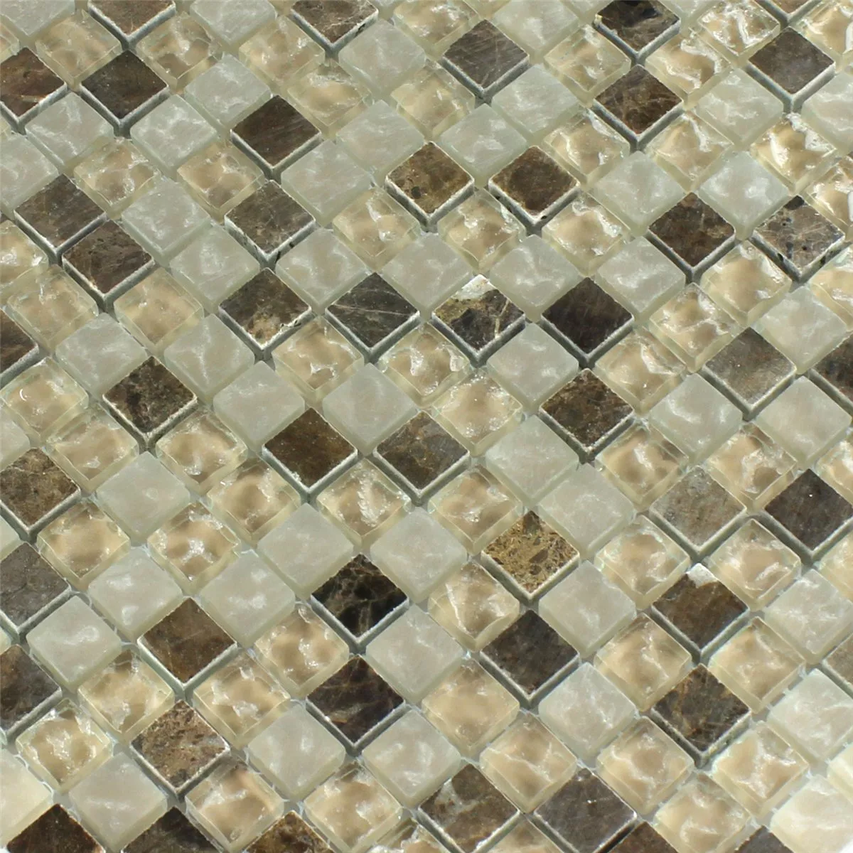 Mozaika Szkło Marmur Quebeck Brązowy