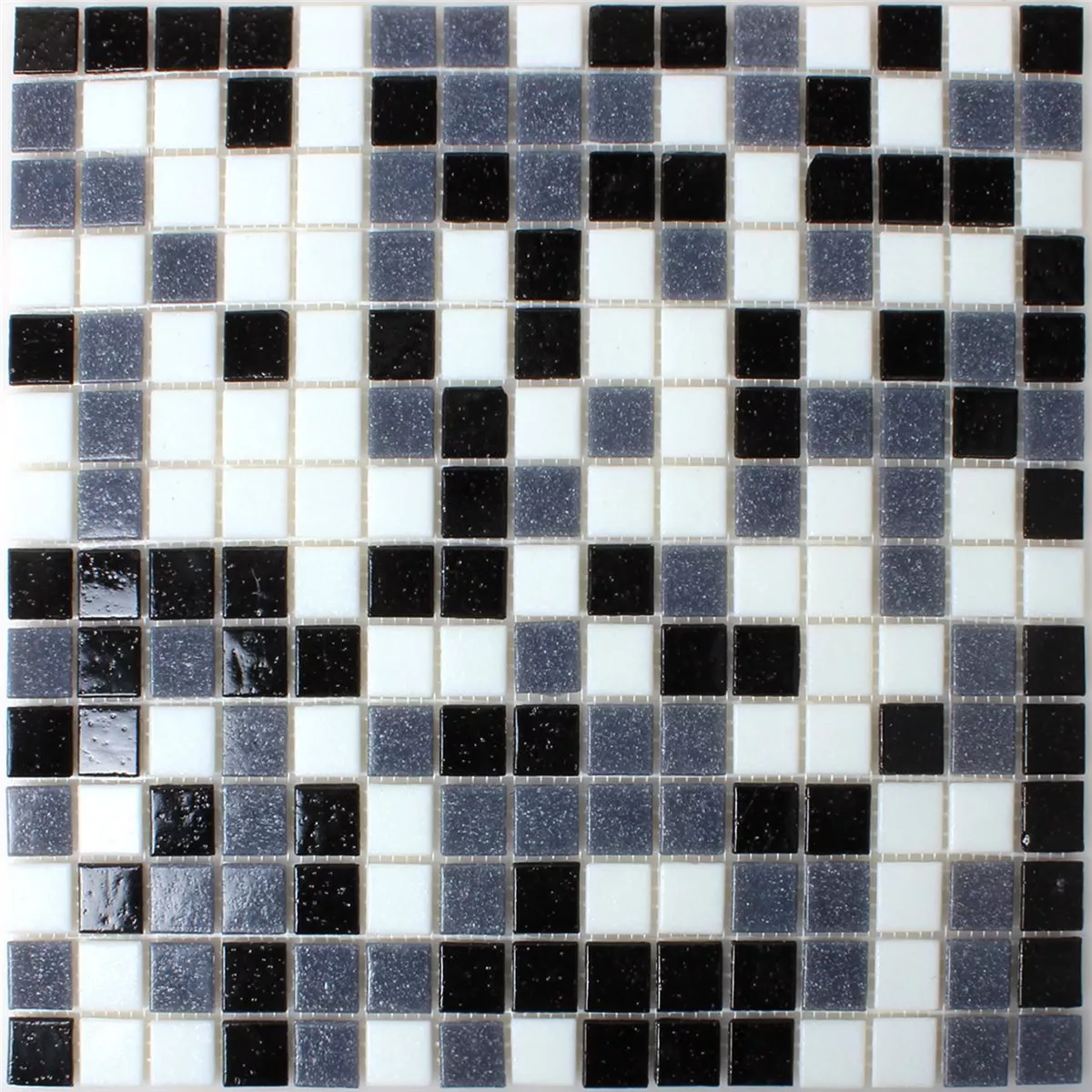 Próbka Mozaika Szkło Biały Szary Czarny Mix